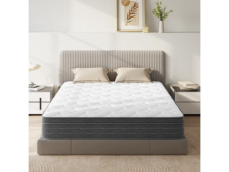 Matelas 160x200cm ressorts ensachés - ép.25cm - soutien 7 zones - avec poignée - Hypoallergénique