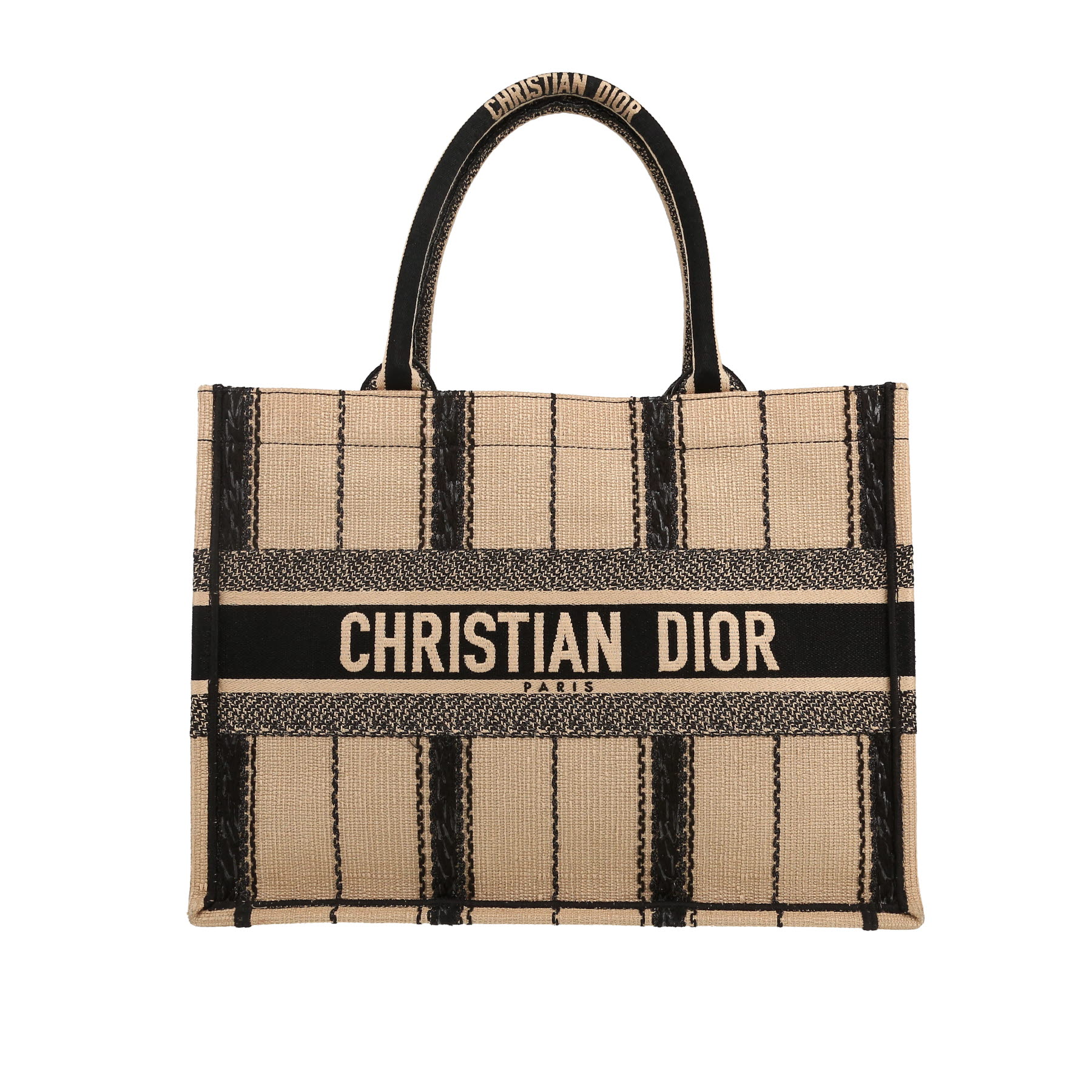 Dior Book Tote shopping bag in black and beige canvas1:1High-quality replica