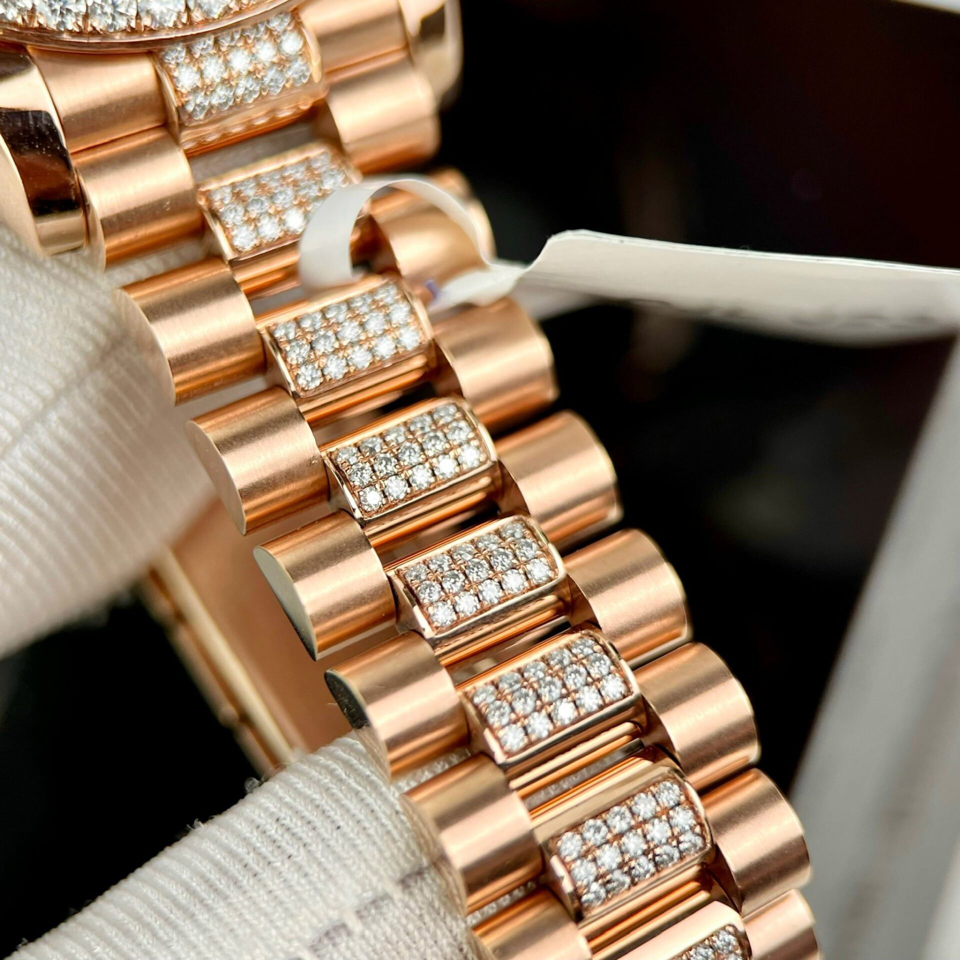 Rolex DateJust Gold Wrapped Moissanite Replica Watch With Chocolate Dial 31mm - Top club