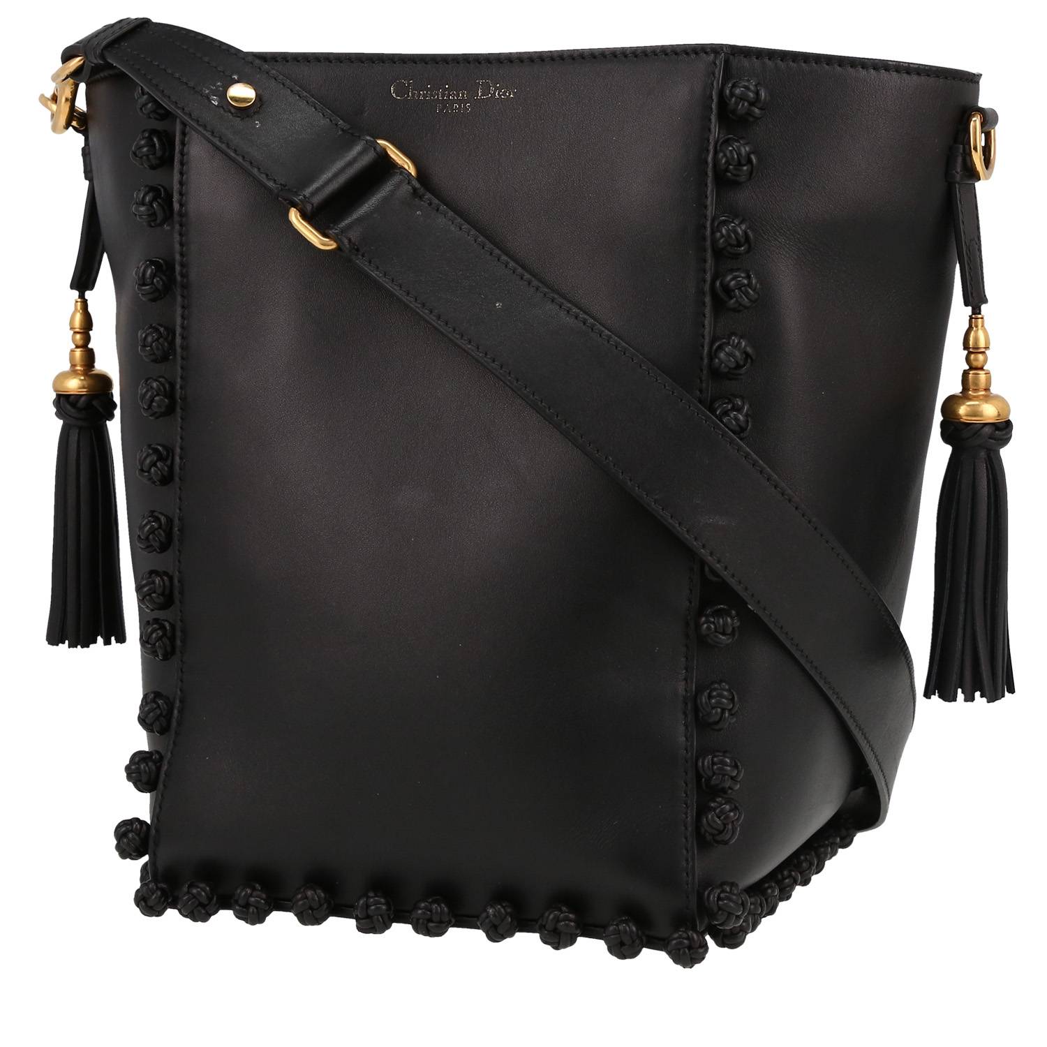 Dior Bucket shoulder bag in black leather1:1High-quality replica