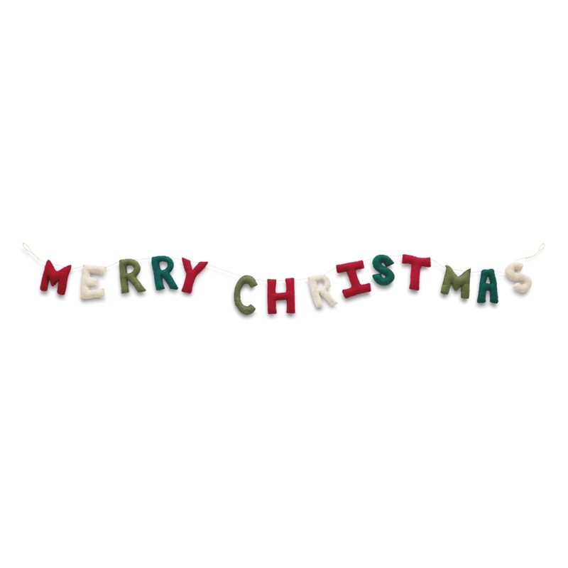 Felt Merry Christmas Garland - MIDNIGHT VELVET CATALOG