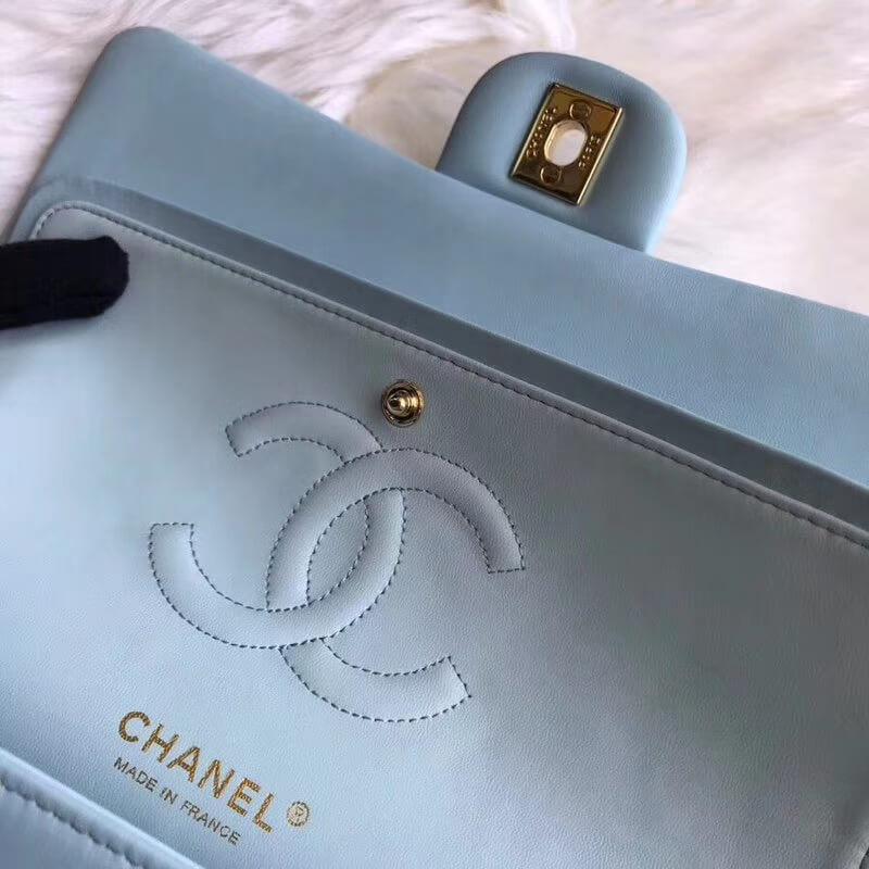 Replica Chanel 1112 Tiffany Blue Medium Size 2.55 Lambskin Leather Flap Bag1:1High-quality replica