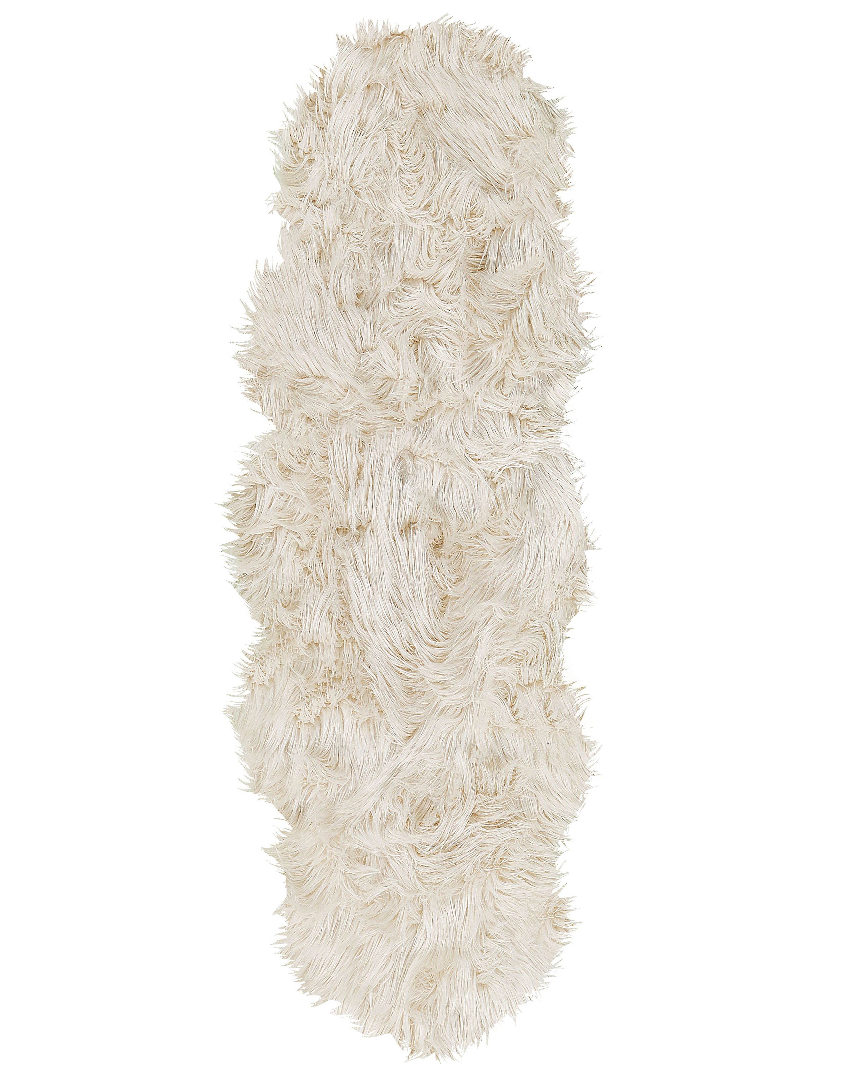 Faux Fur Rug MAMUNGARI Beige 60 x 180 cm