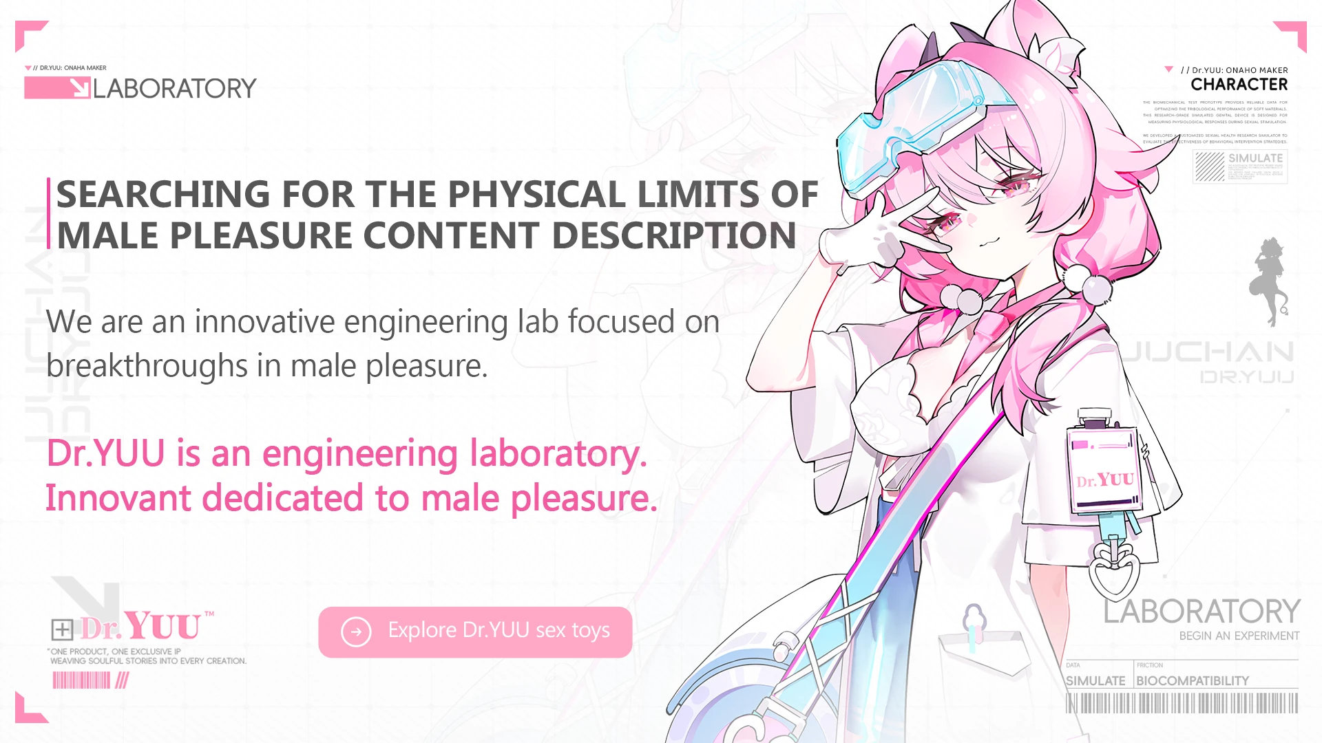 Official website logo of Dr.YUU, featuring premium realistic sex torsos and automatic masturbators.