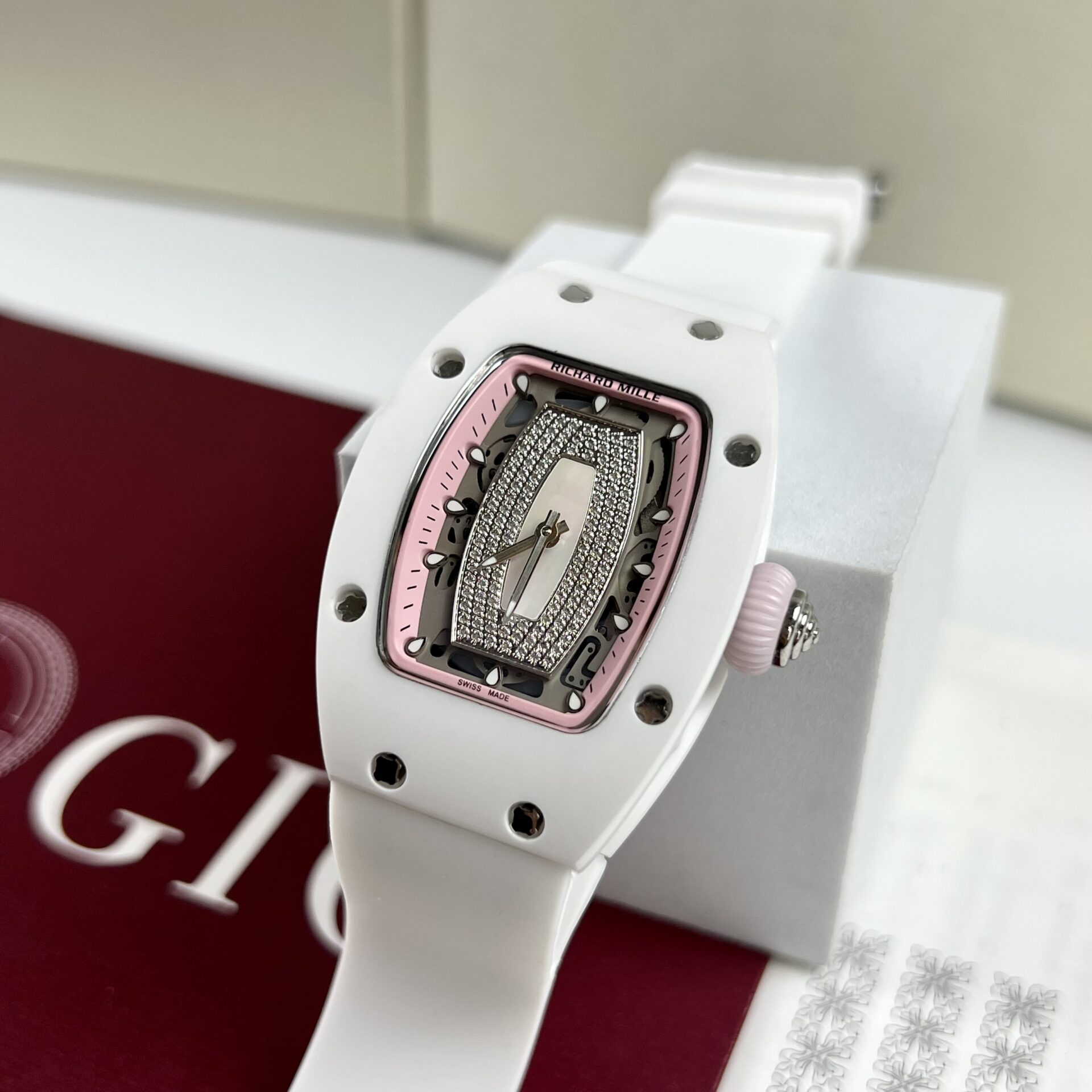 Richard Mille RM07-01 Ceramic Replica 1:1 Watch Rubber Strap 36mm - Top club