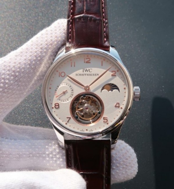 Replica IWC Portuguese Tourbillon Power Reserve Moonphase Gold Maker White Dial - Top club