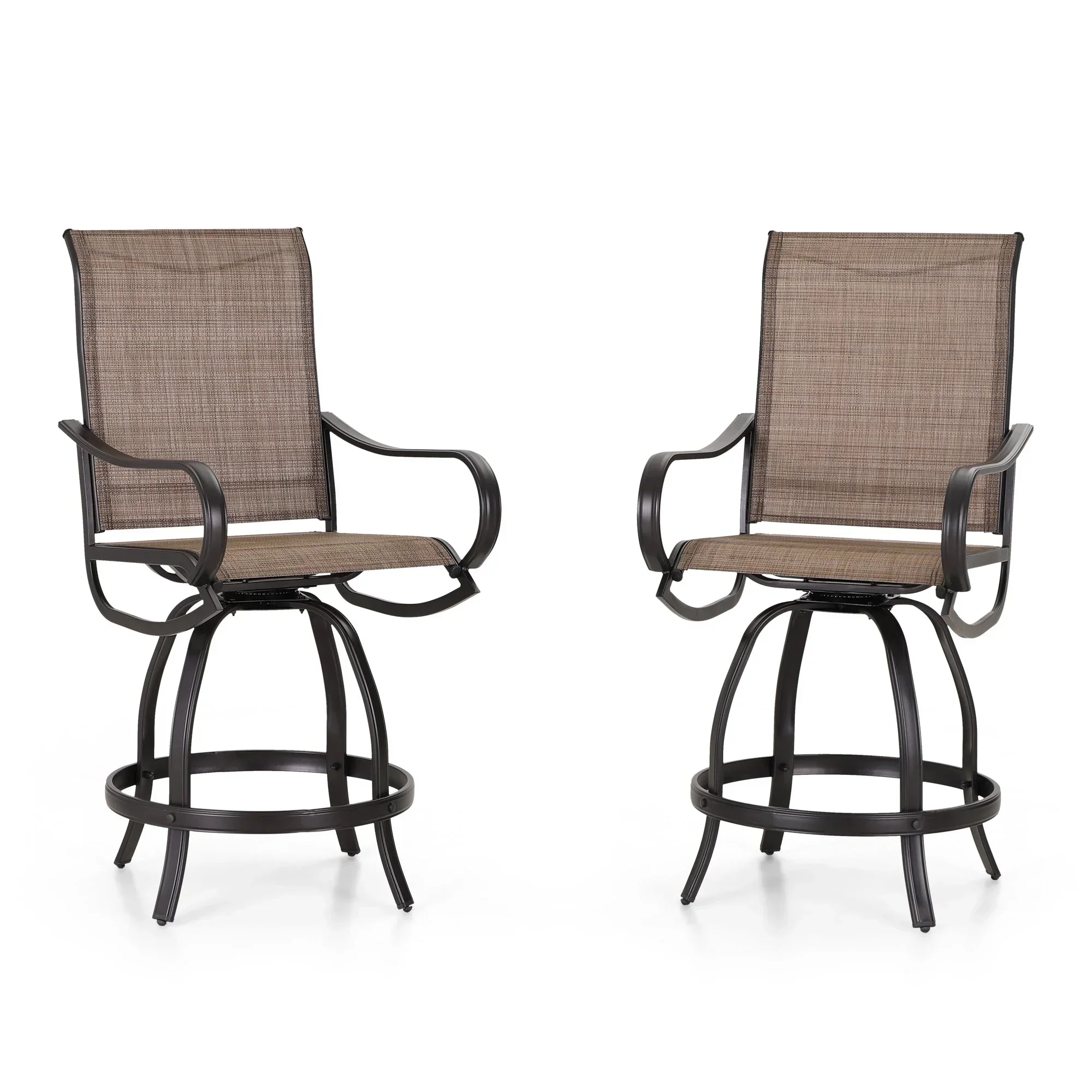 Sophia & William 2 Piece Outdoor Swivel Bar Height Stools - Textilene - Image 2 Sophia & William 2 Piece Outdoor Swivel Bar Height Stools - Textilene - Image 2