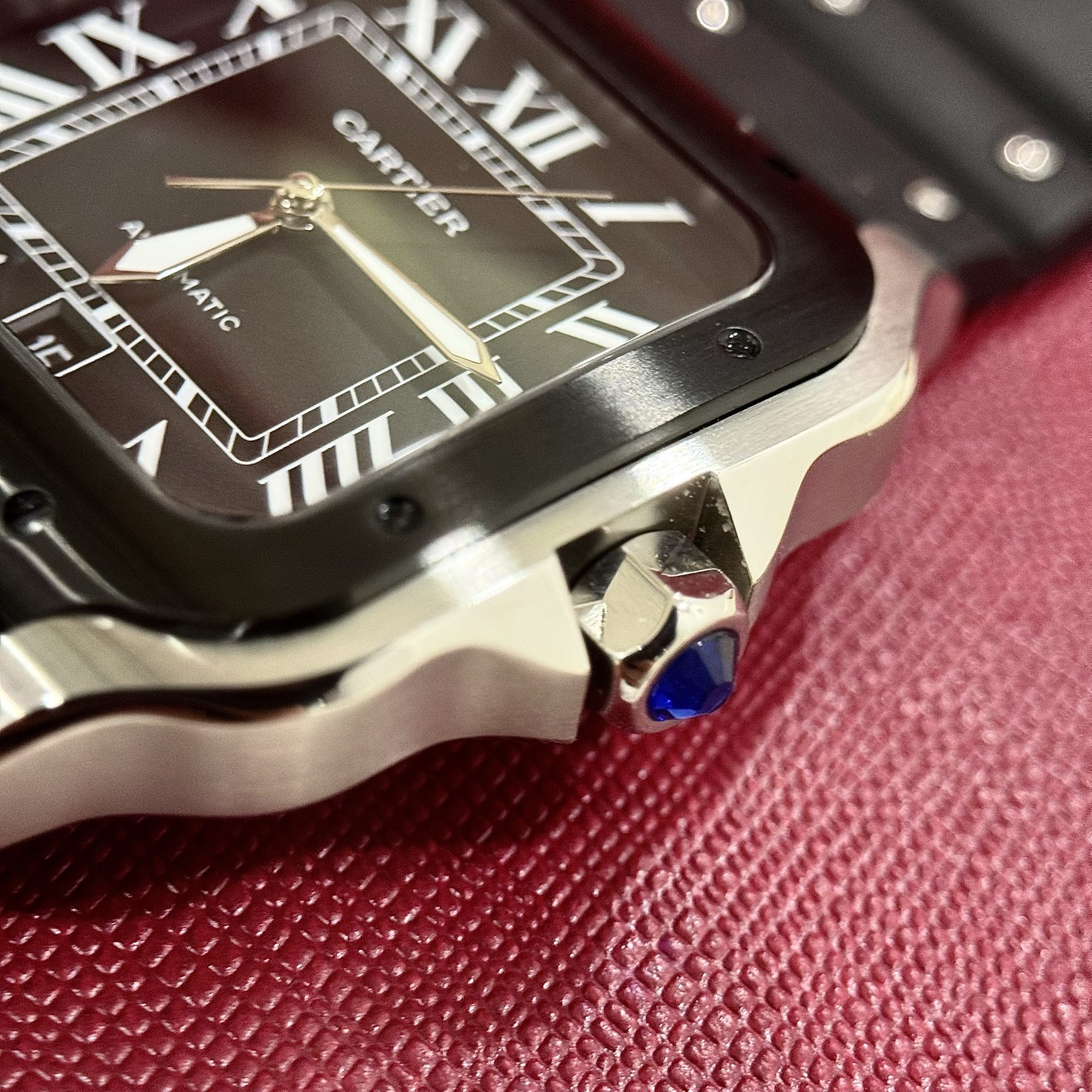 Cartier Replica Watches Santos Black Dial Roman Numeral Pile BV Factory 39.8mm - Top club