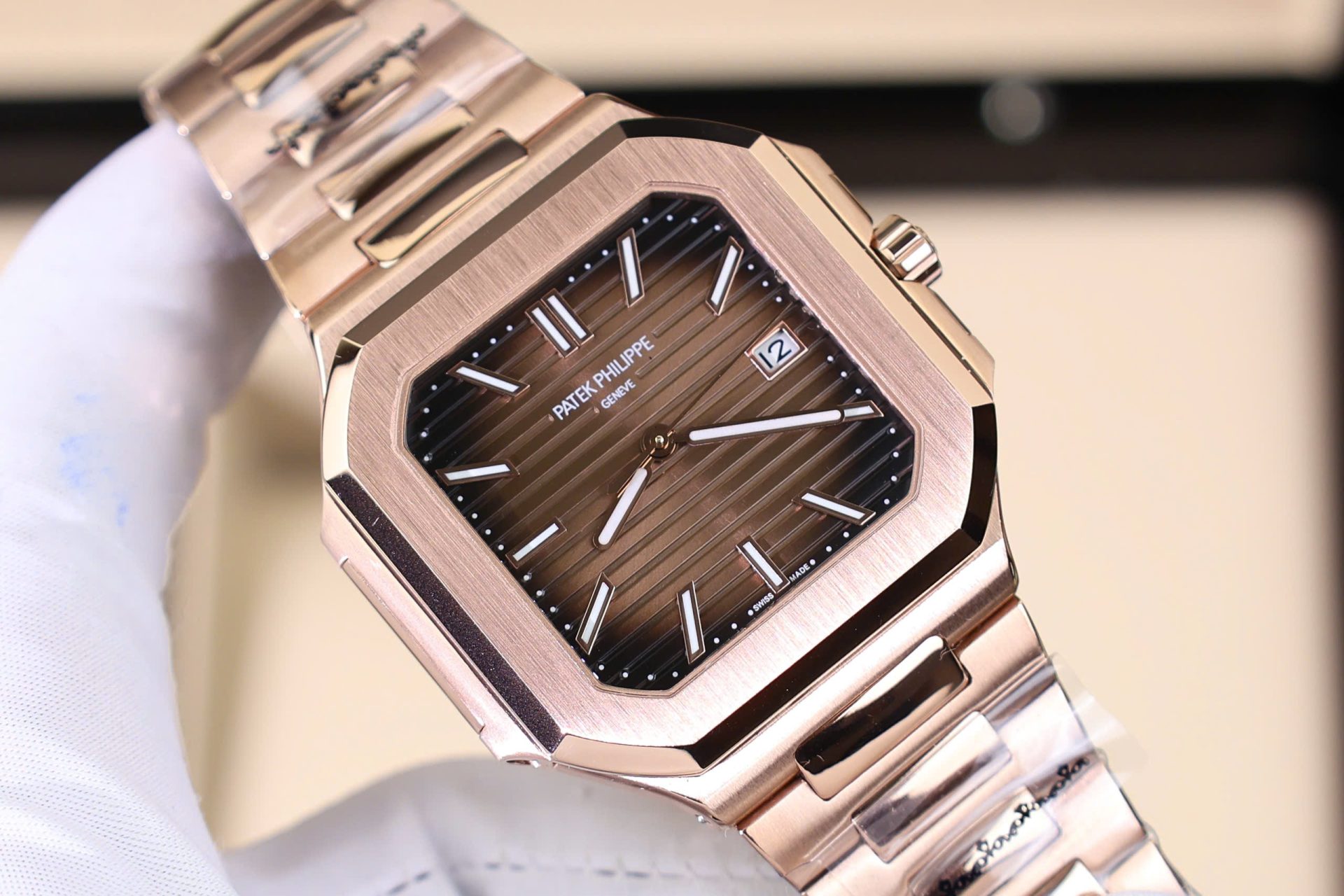 Patek Philippe Cubitus 5821 Rose Gold Replica Watch Dial Chocolate 45mm - Top club
