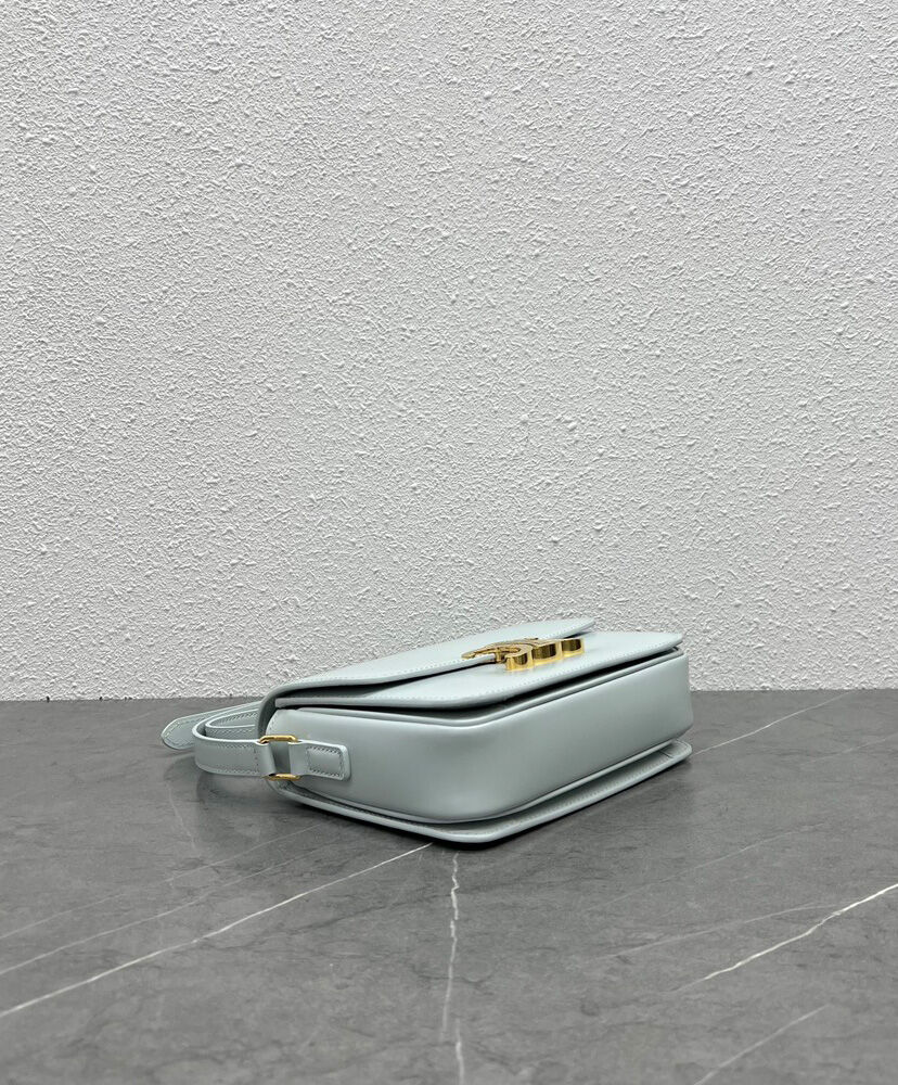 Celine Teen Triomphe Bag In Shiny Calfskin Blue1:1High-quality replica