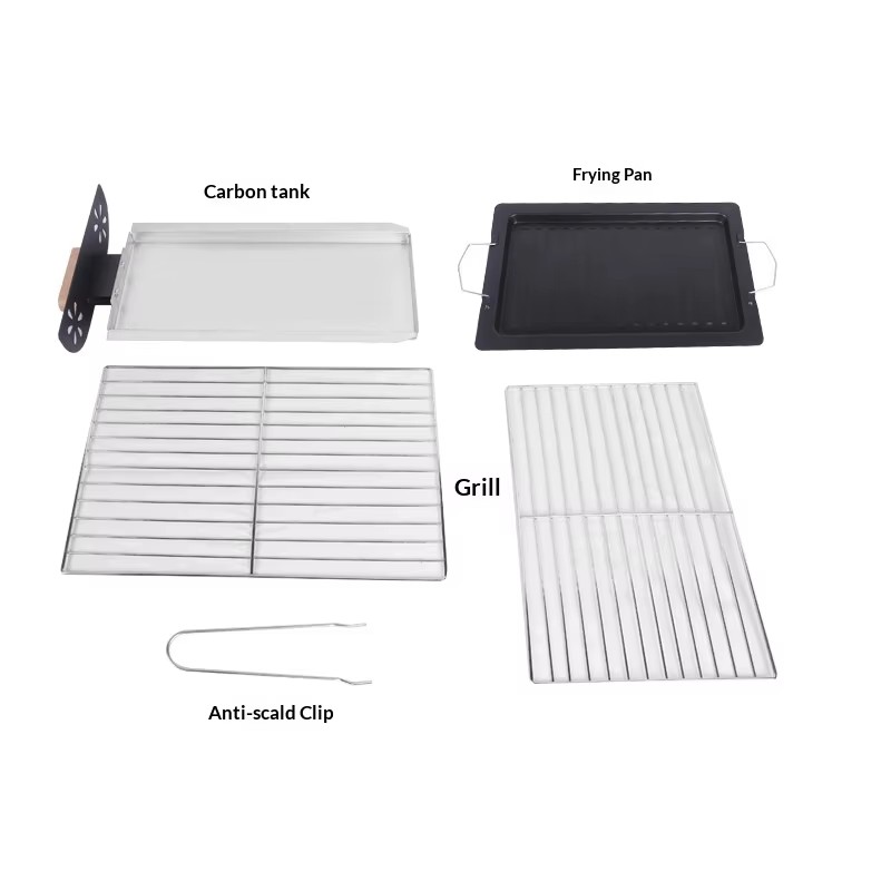 Portable Folding Charcoal Grill BBQ Grills Outdoor Camping Barbecue Can Be Fried and Grilled Double-sided