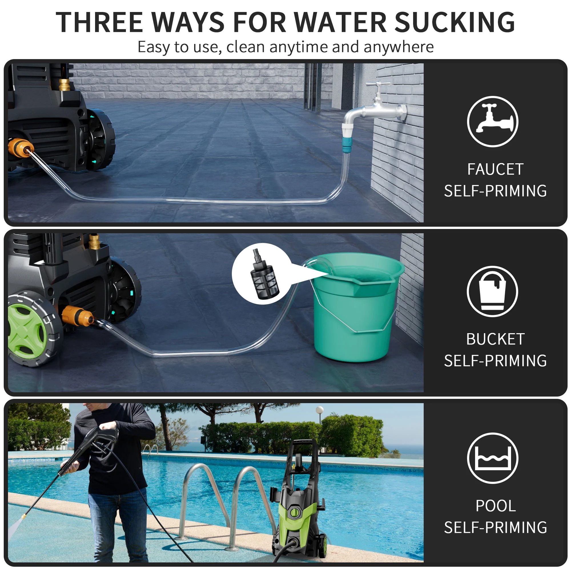 Electric Pressure Washer, 4500 PSI 3.2 GPM Power Washer with 4 Quick Connect Nozzles, High Pressure Cleaning Machine with Foam Cannon for Cars/Fences/Driveways/Patios/Home Cleaning - Image 24