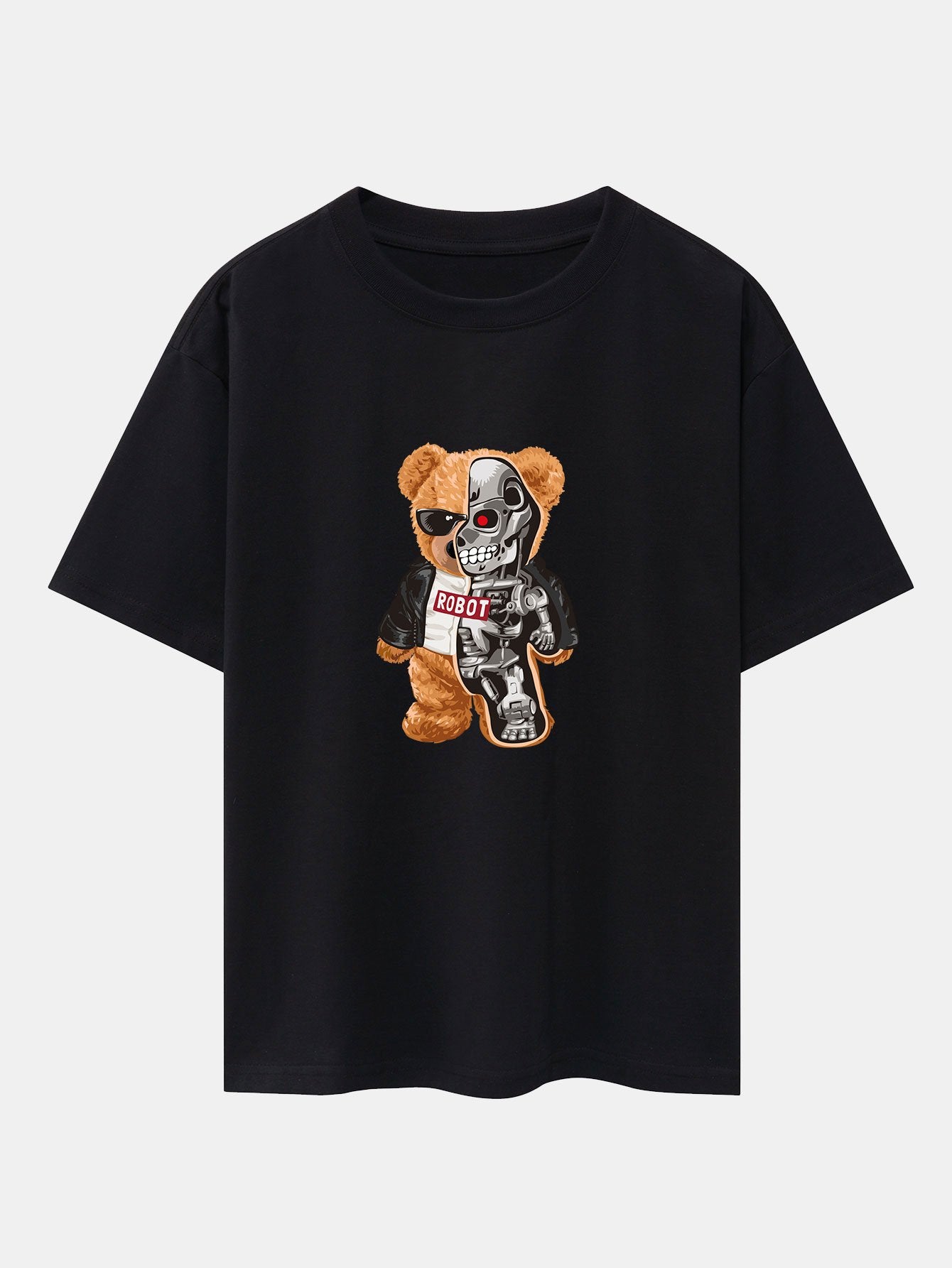 Robot Bear Print Heavy Weight Oversize T-Shirt