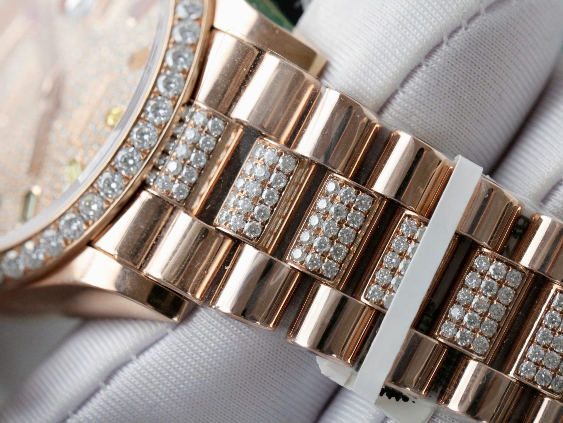 Rolex Day-Date 128395TBR Refined 18K Gold Wrapped   Moissanite Diamonds Best Replicas 36mm - Top club