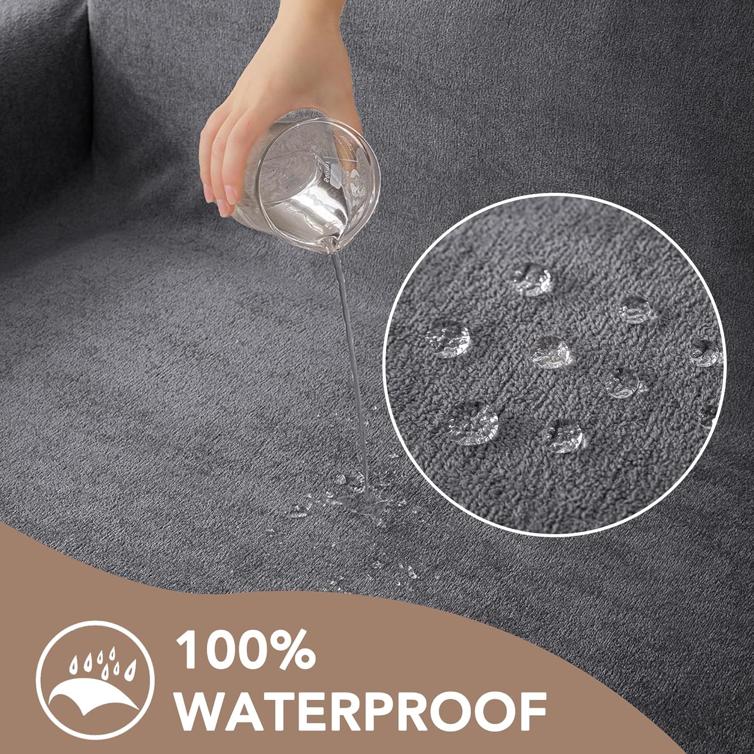 Waterproof Couch Covers for 4 Cushion, Non Slip Cat-Scratch Resistant Sofa Couch Covers for Dogs, L Shape Sectional Protectors Slipcovers, Large Furniture Covers for Pets, 91