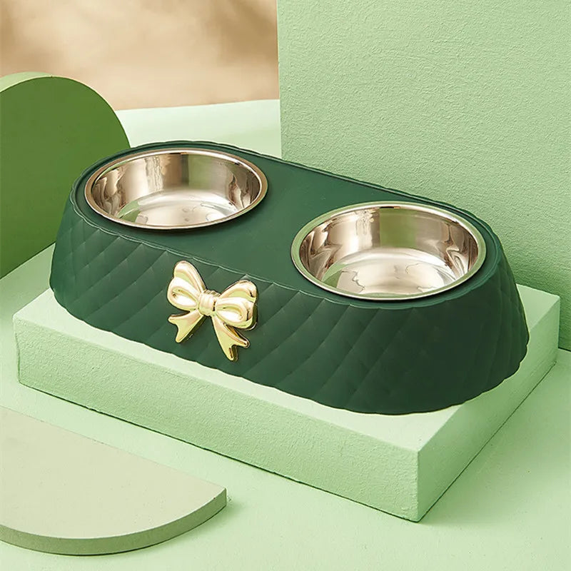 ChicPet | Elegante Roestvrijstalen Voer- en Waterbak Set