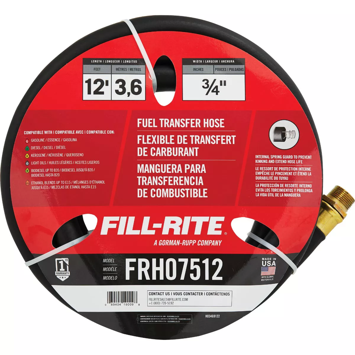 Fill-Rite 3/4 In. x 12 Ft. Fuel Transfer Hose