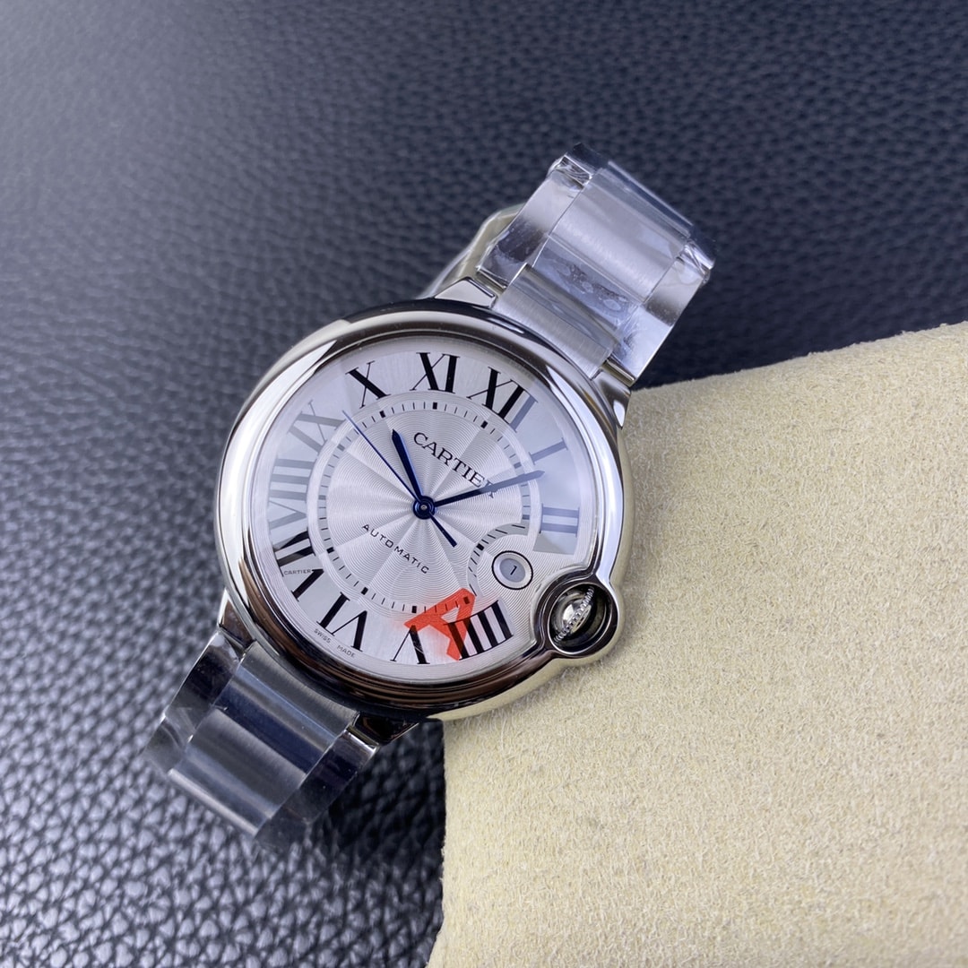 Cartier Ballon Bleu de Fake Cartier Watch 42mm Silver Dial Stainless Steel WSBB0049(1:1 replica) - Top club