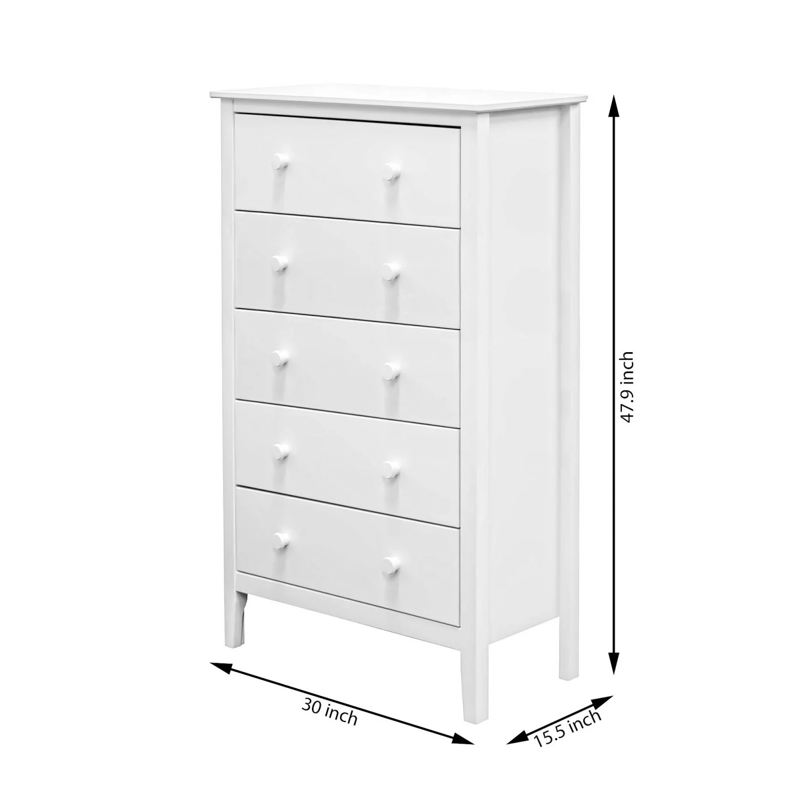 Adeptus Solid Wood Easy Pieces 4 Drawer Chest of Drawers - White - Image 25