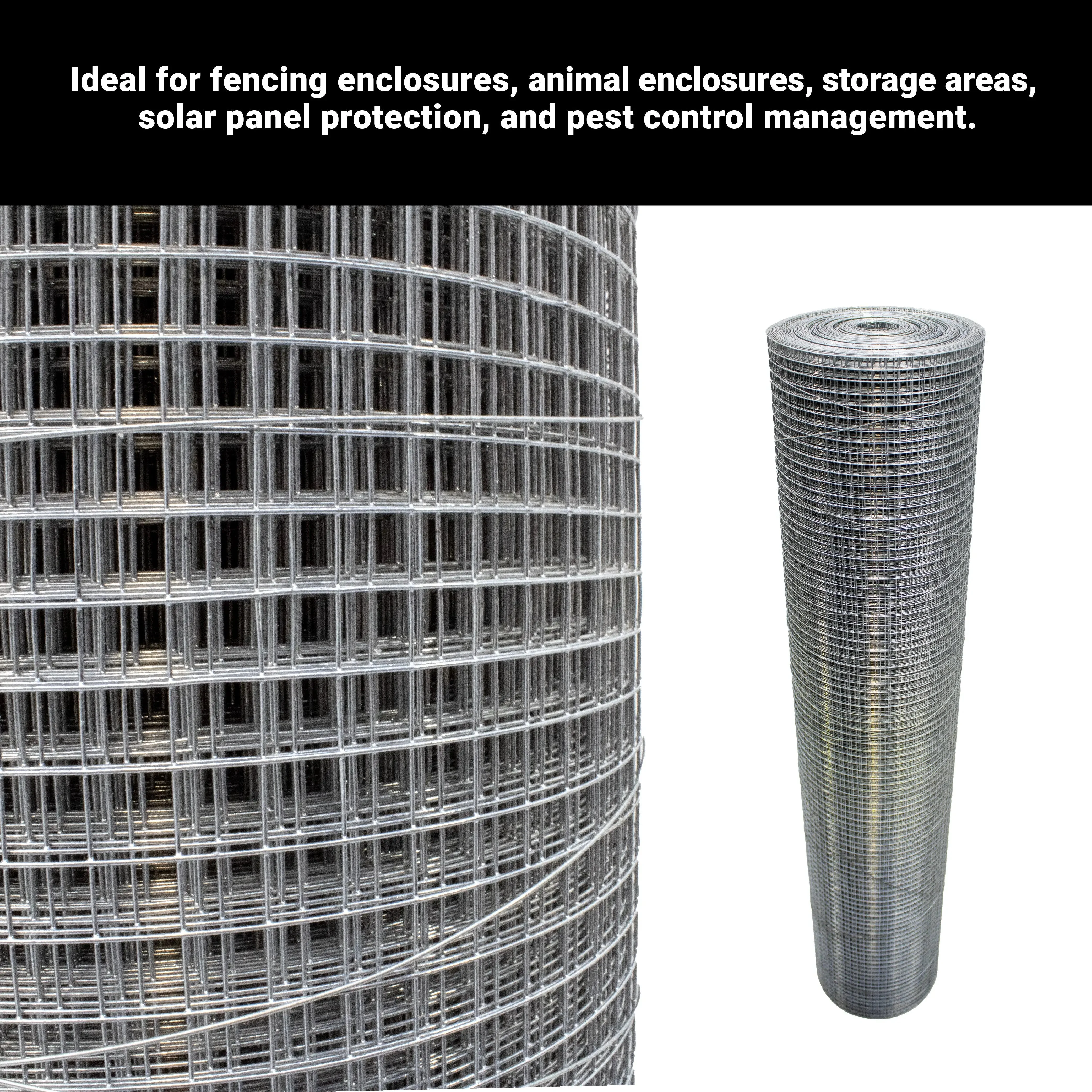 Hardware Cloth 1/2 inch 48in x 100 ft Welded Metal Wire Fencing Roll Mesh, 19 Gauge Square, Chicken Coop Wire Fence