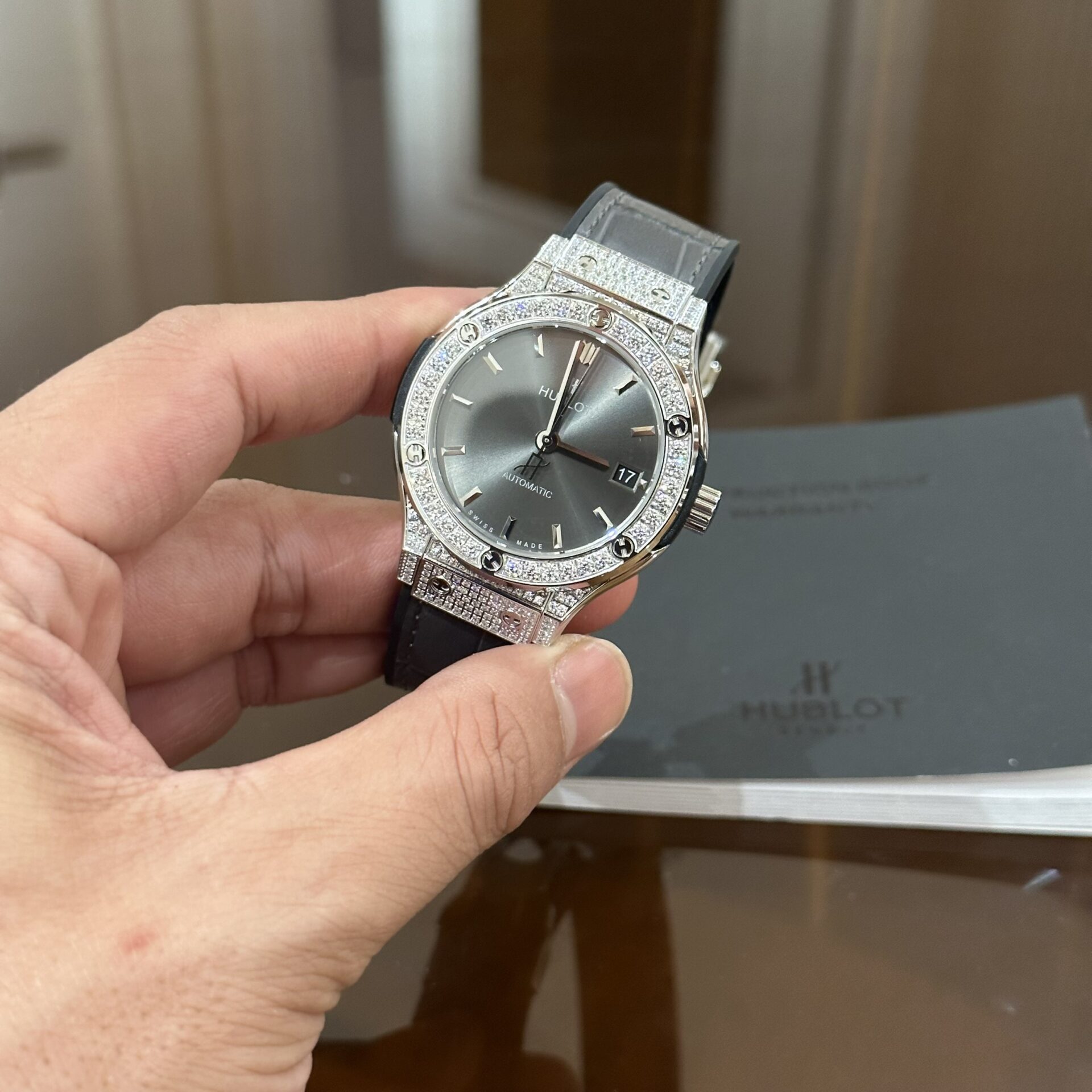 Hublot Classic Fusion Grey Dial With Diamond Bezel HB Factory 38mm - Top club