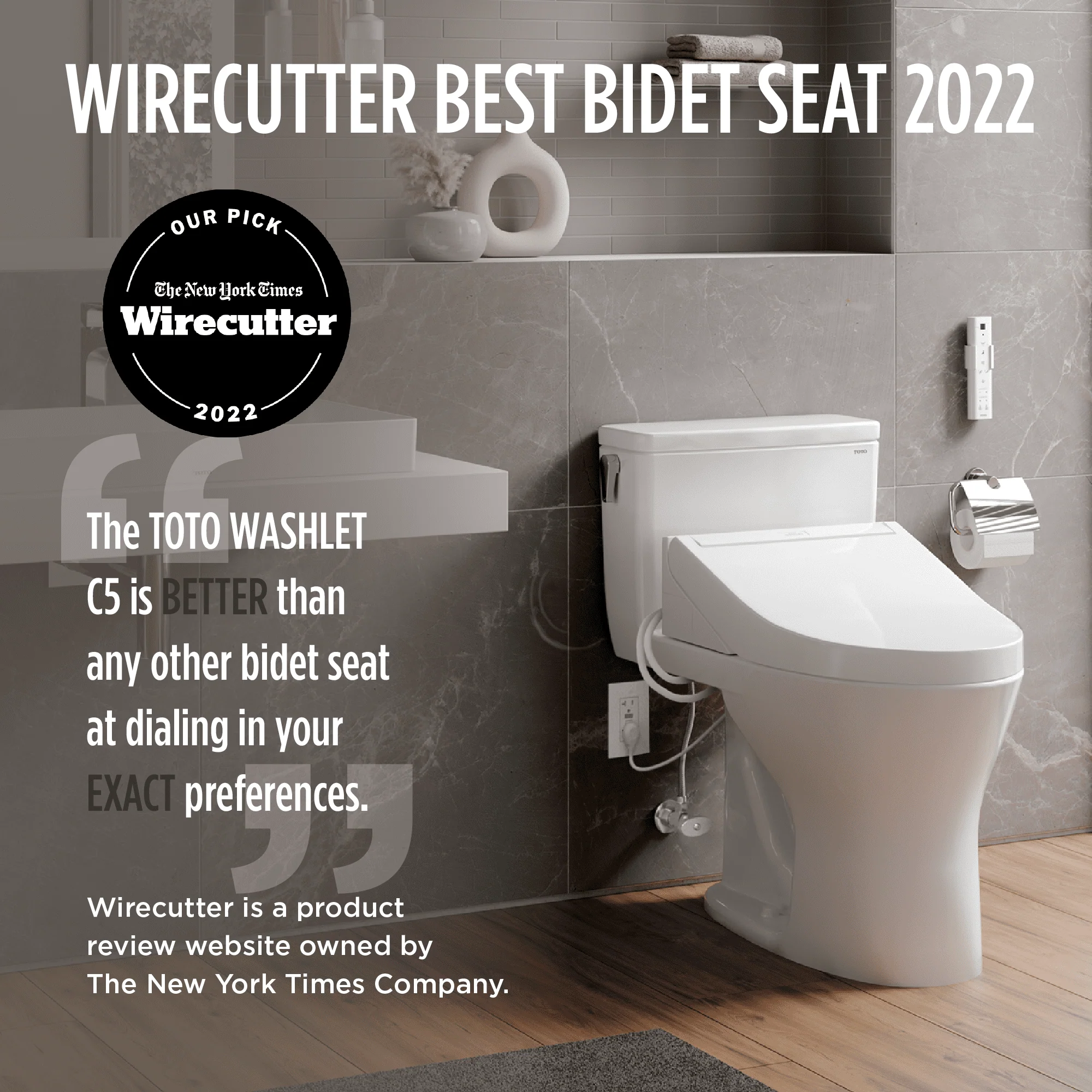 TOTO® WASHLET® C5 Electronic Bidet Toilet Seat with PREMIST and EWATER+ Wand Cleaning, Elongated, Cotton White - SW3084#01