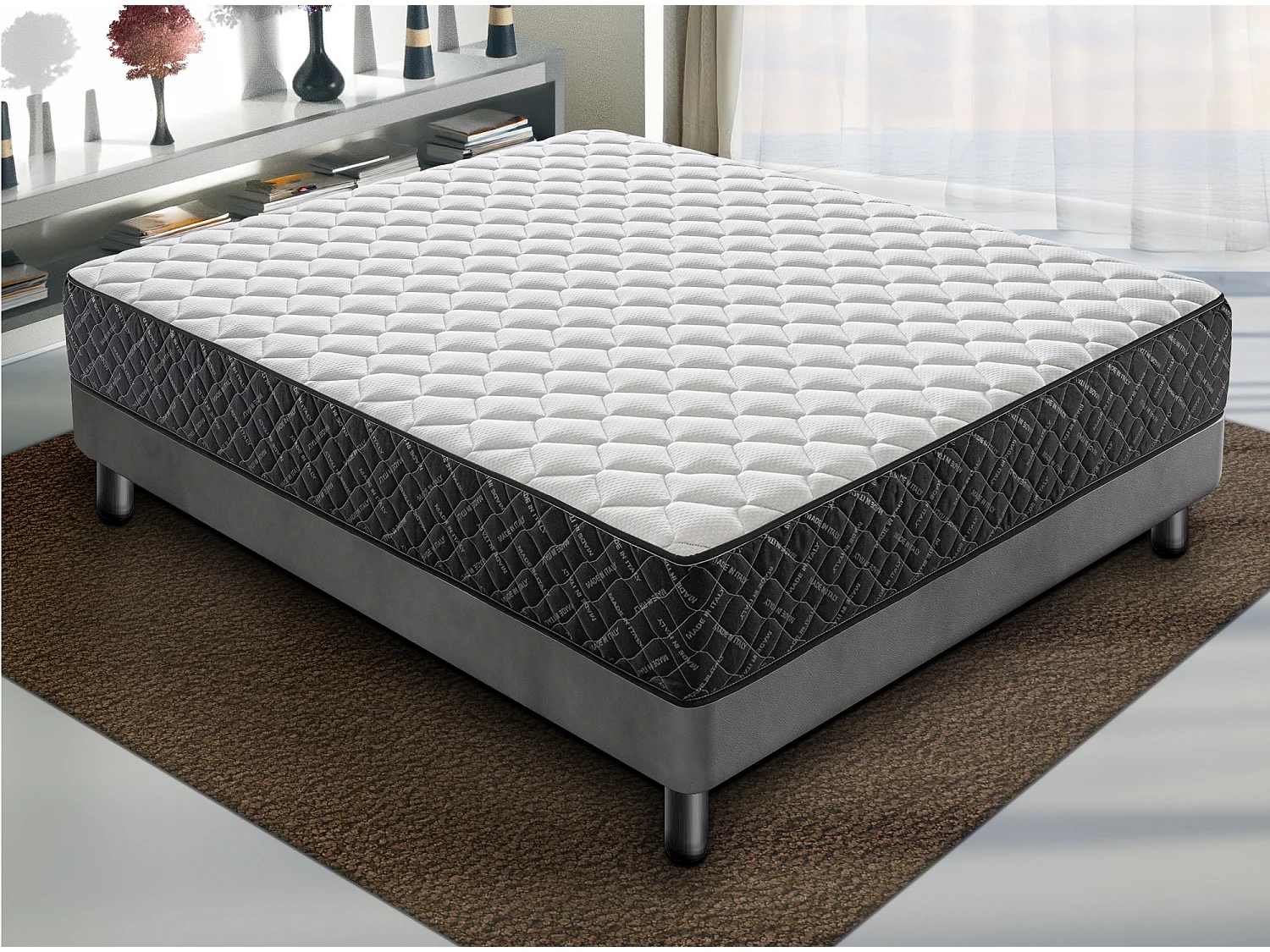 Matelas 140x200 à mémoire de forme - Epaisseur 30 cm - Rigidité H3 9 Zones de Comfort