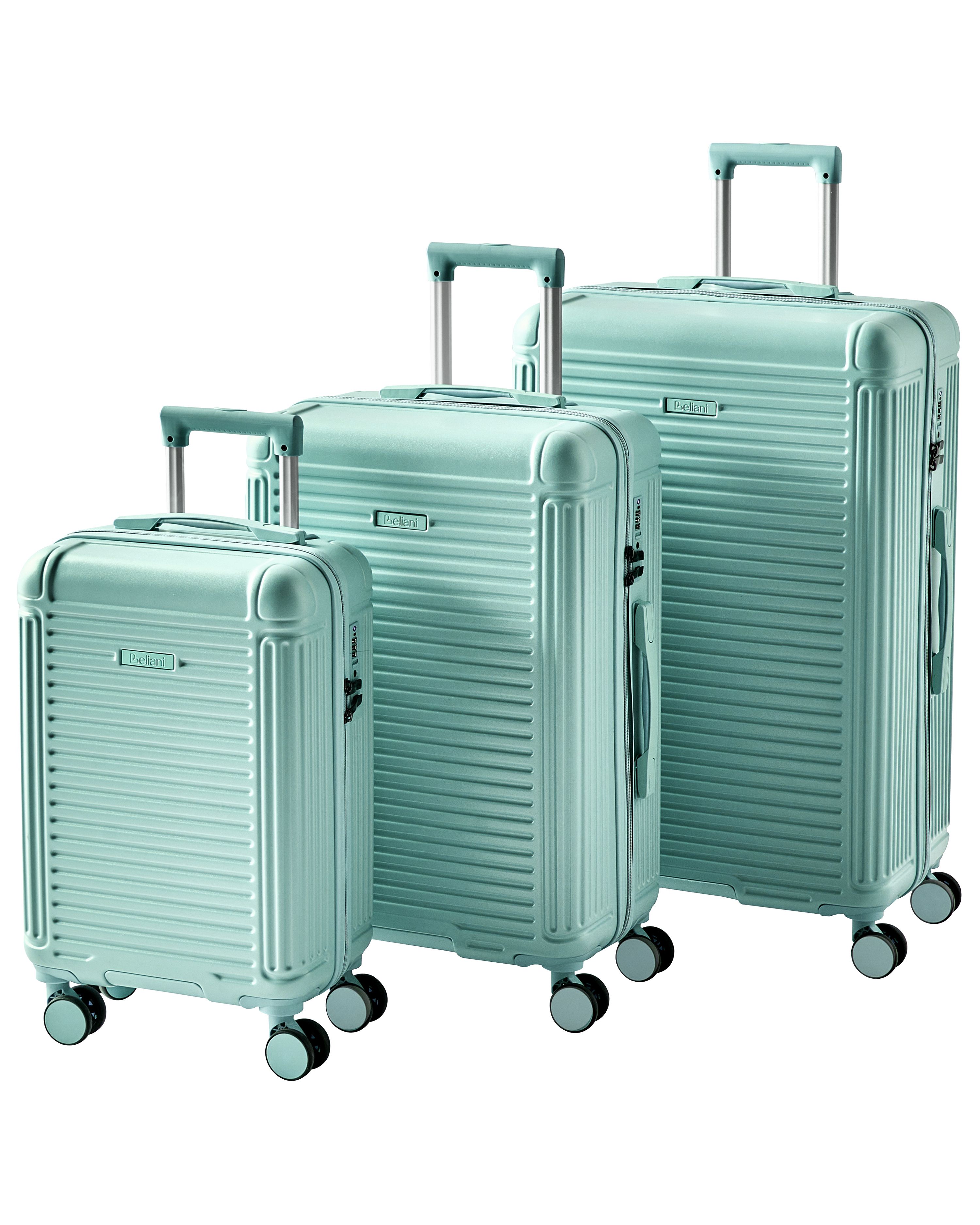 Set of 3 Hard Shell Suitcases MYNTIS Mint Green