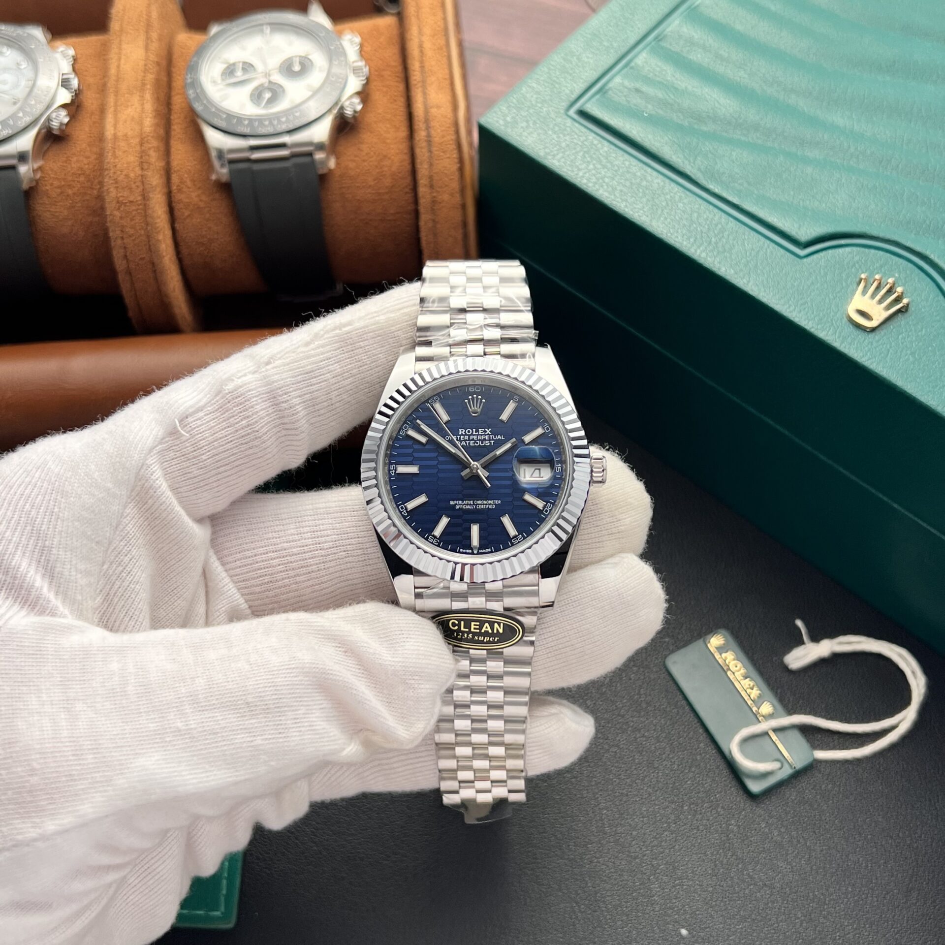 Rolex DateJust 126334 Blue Fold Dial Replica Watch Clean Factory 41mm - Elite Watch Atelier