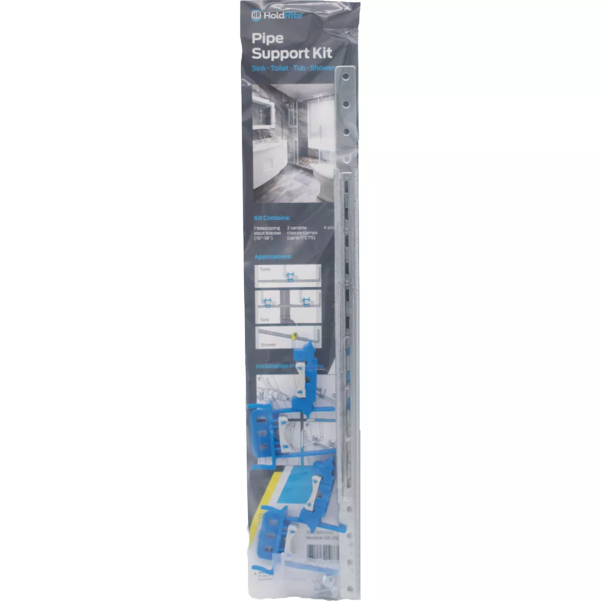 HoldRite 10 to 18 In. Stout Bracket Galvanized Telescoping Brackets & Clamps Kit