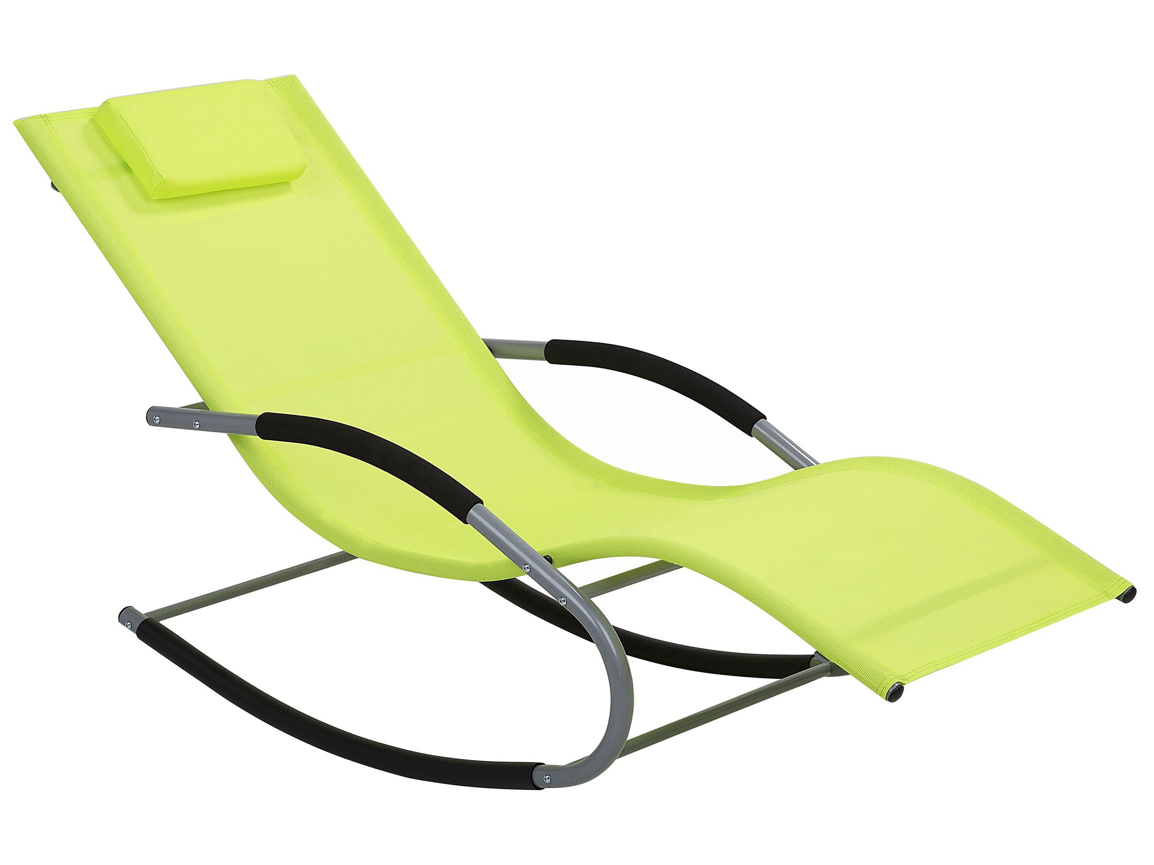 Rocking Sun Lounger CARANO Metal Lime Green