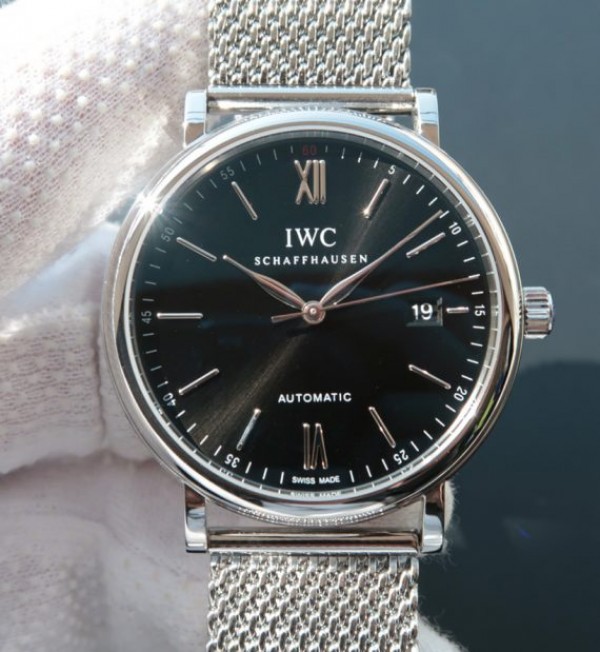 Replica IWC MK Portofino IW356506 Automatic Black Dial SS Mesh Bracelet - Top club