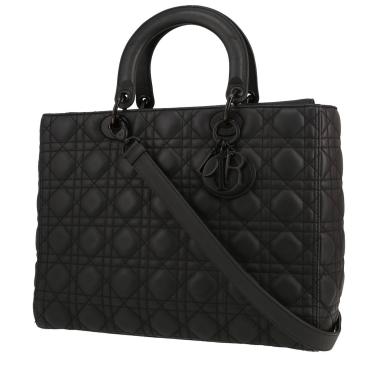 Dior Lady Dior large model handbag in black leather cannage