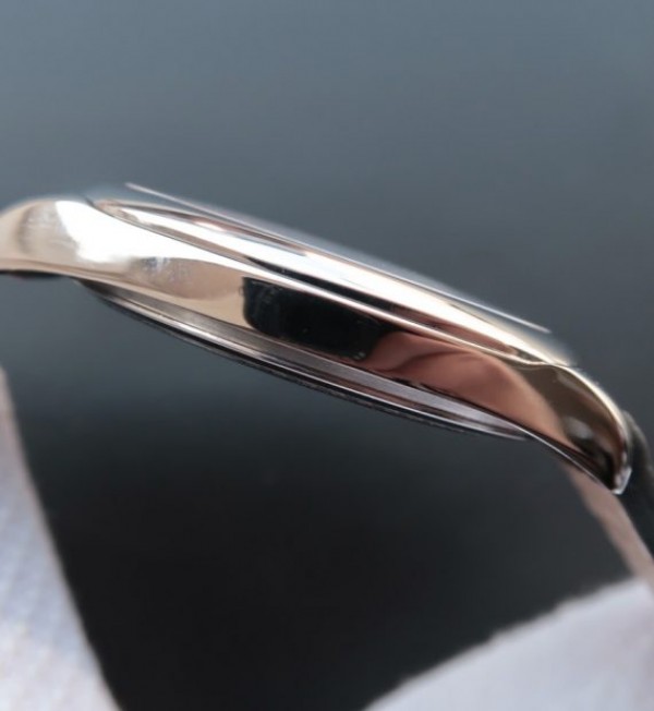 Replica Rolex Cellini Danaos 4243 SS Silver Dial Black Leather Strap A2824 - Top club