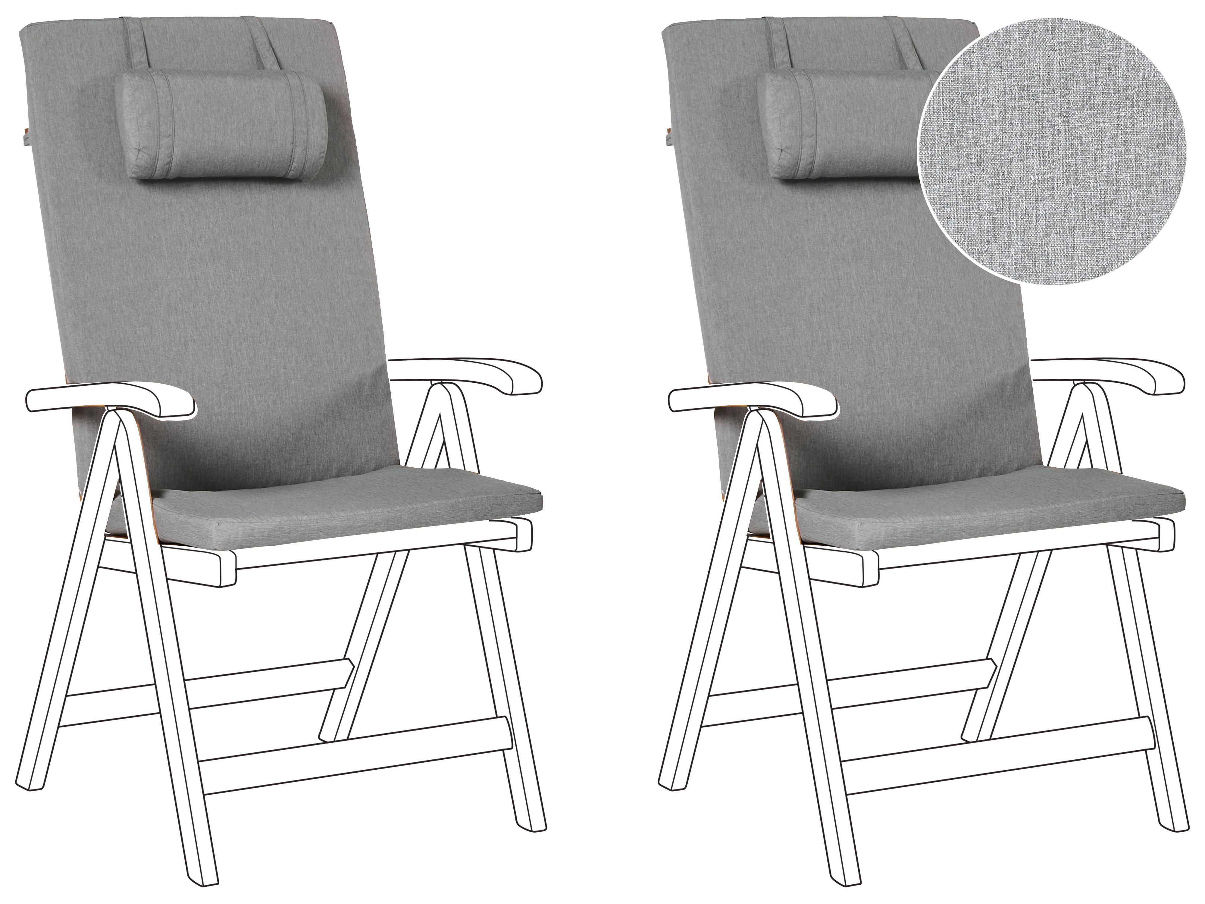 Set of 2 Back/Seat Cushions JAVA/AMANTEA PREMIUM 50 x 70 cm Grey Melange