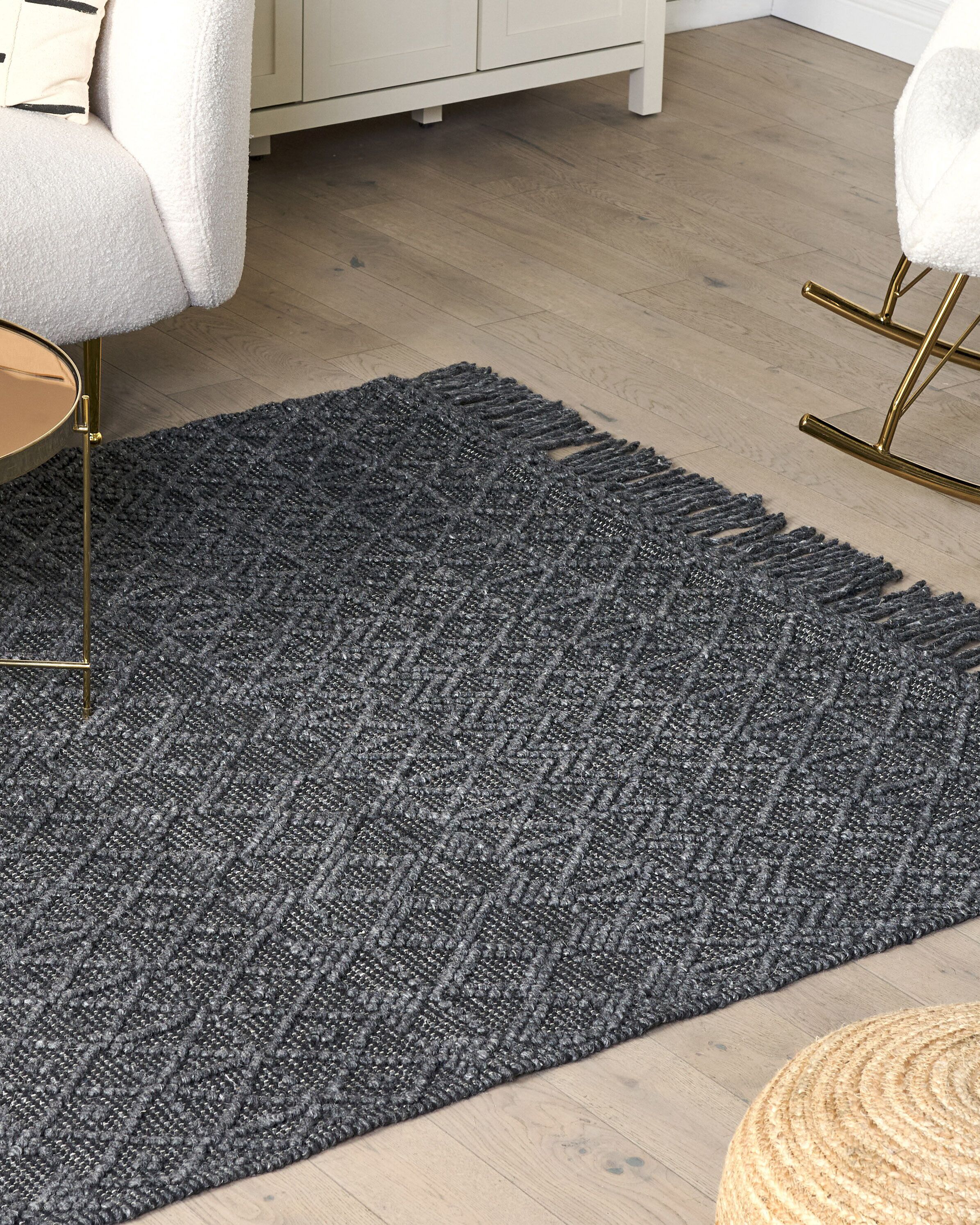 Rug ALUCRA Black 200 x 300 cm Wool