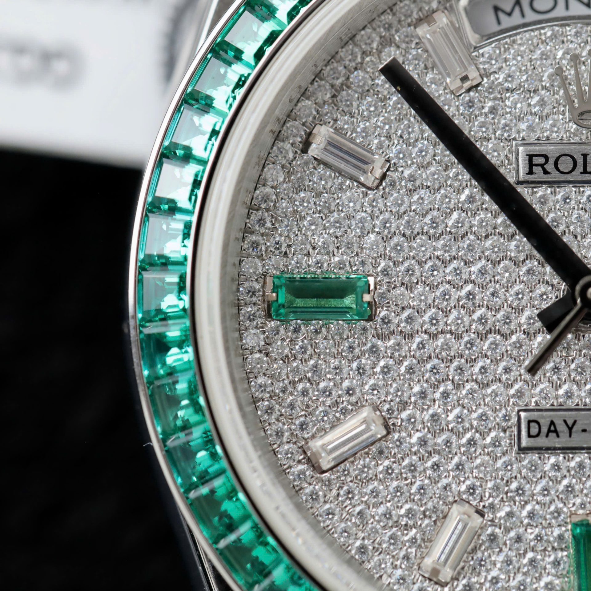 Rolex Day-Date Men Replica Watch Diamonds Moissanite + Sapphire Baguette Custom 40mm - Top club