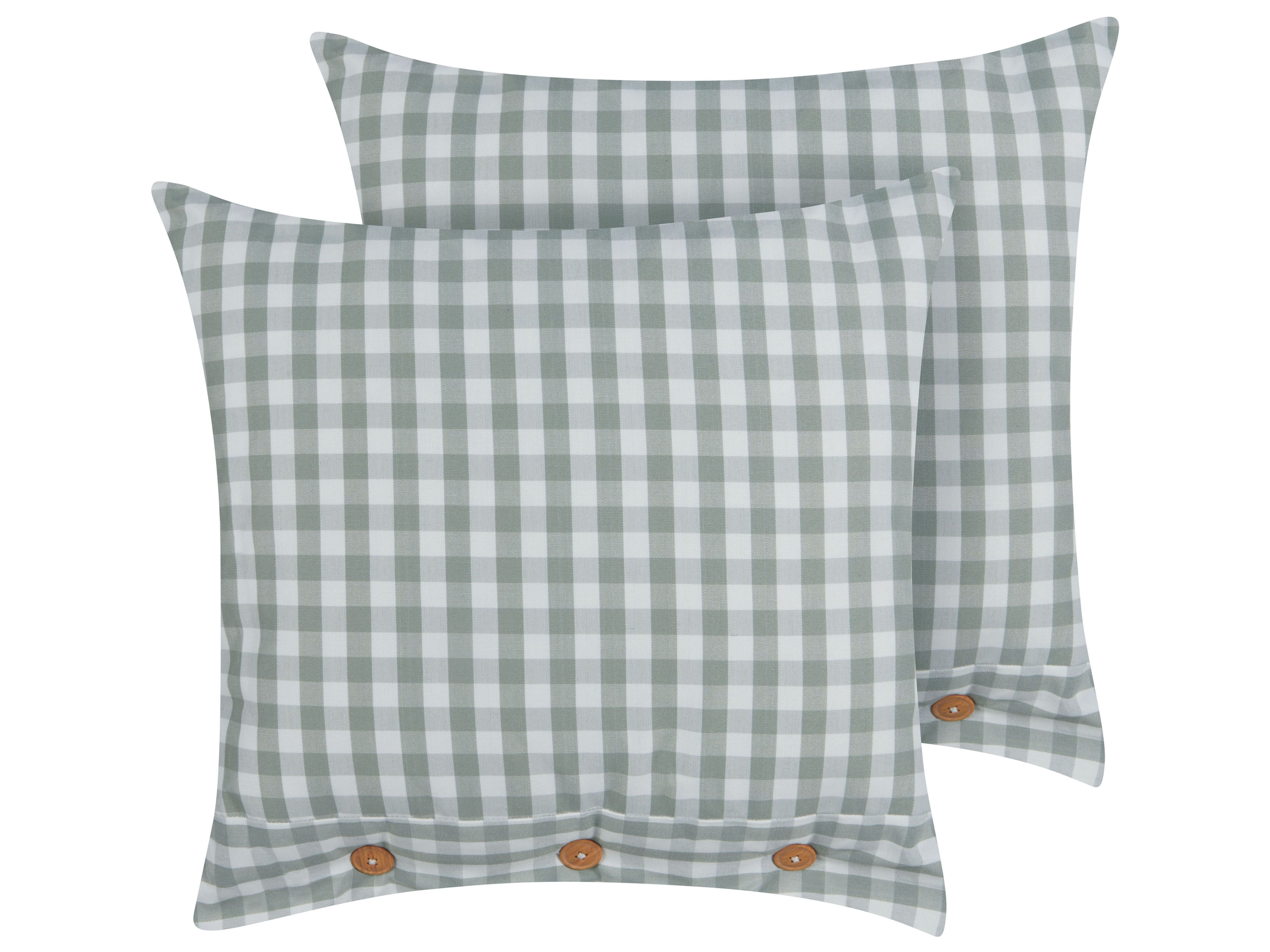 Set of 2 Decorative Cushions TALYA 45 x 45 cm Mint Green Checked
