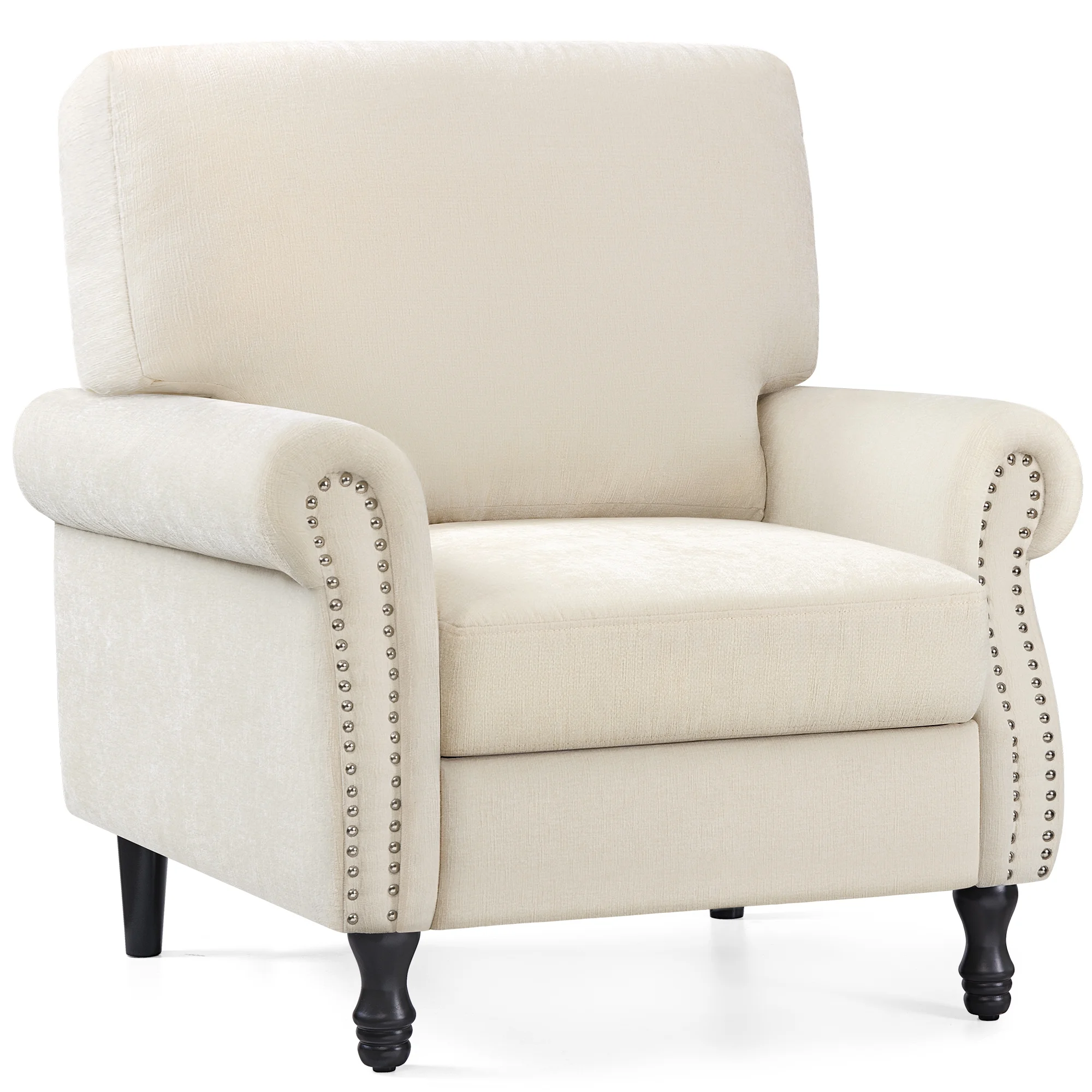 COOLHUT Modern Accent Chair Armchair, Linen Fabric Upholstered Comfy Single Sofa with Solid Wood Frame for Living Room, Gray - Image 18