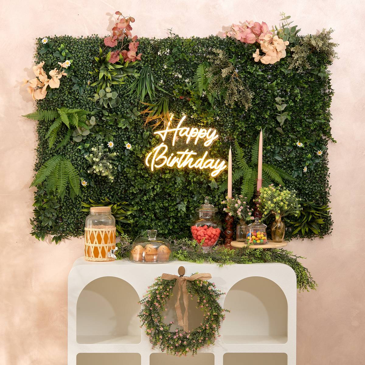 LED Neon "Happy Birthday" USB, Chick Yellow, 31x1.6 cm