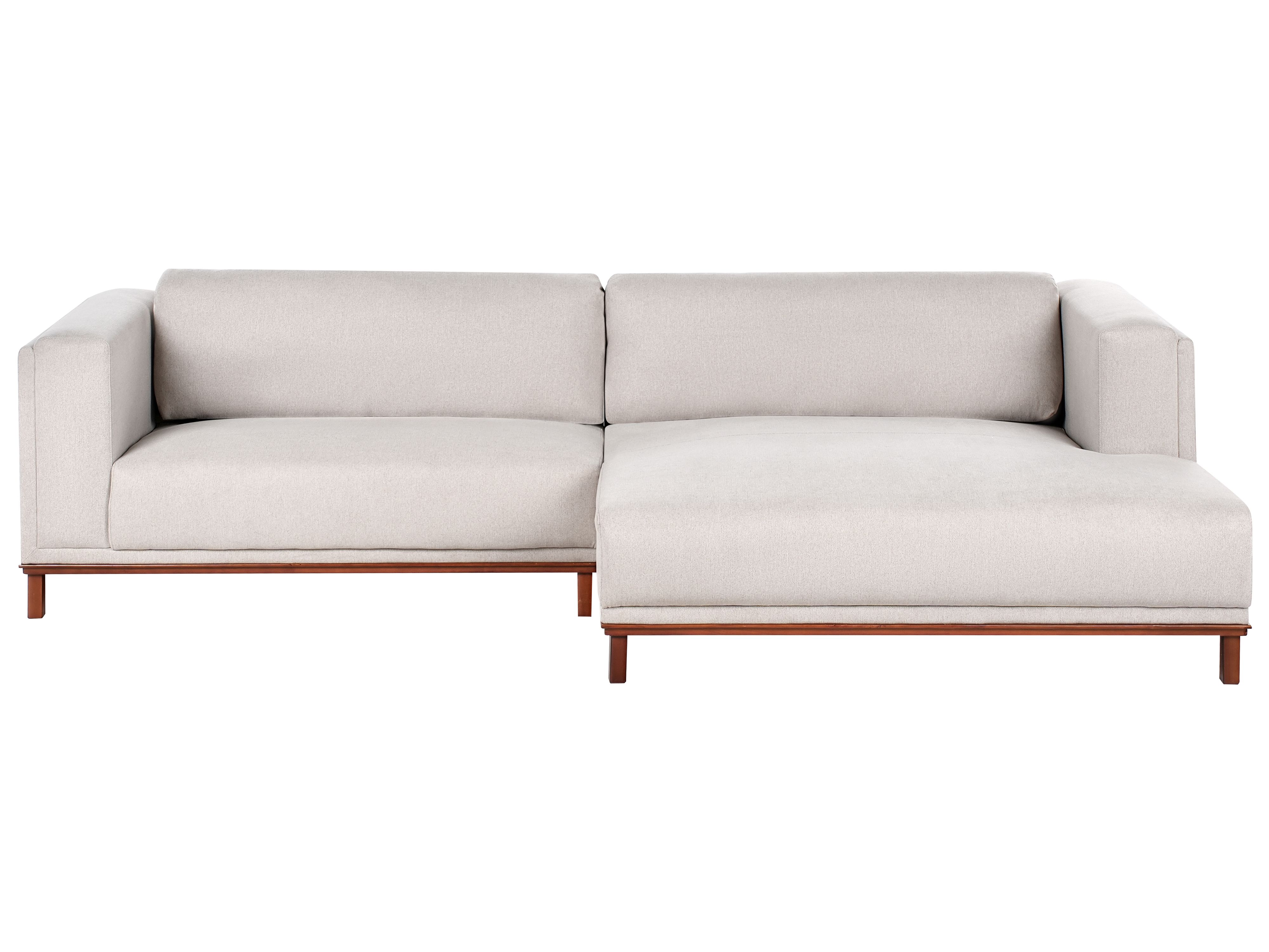 Corner Sofa 4 Seater VENG Fabric Light Beige Left Hand