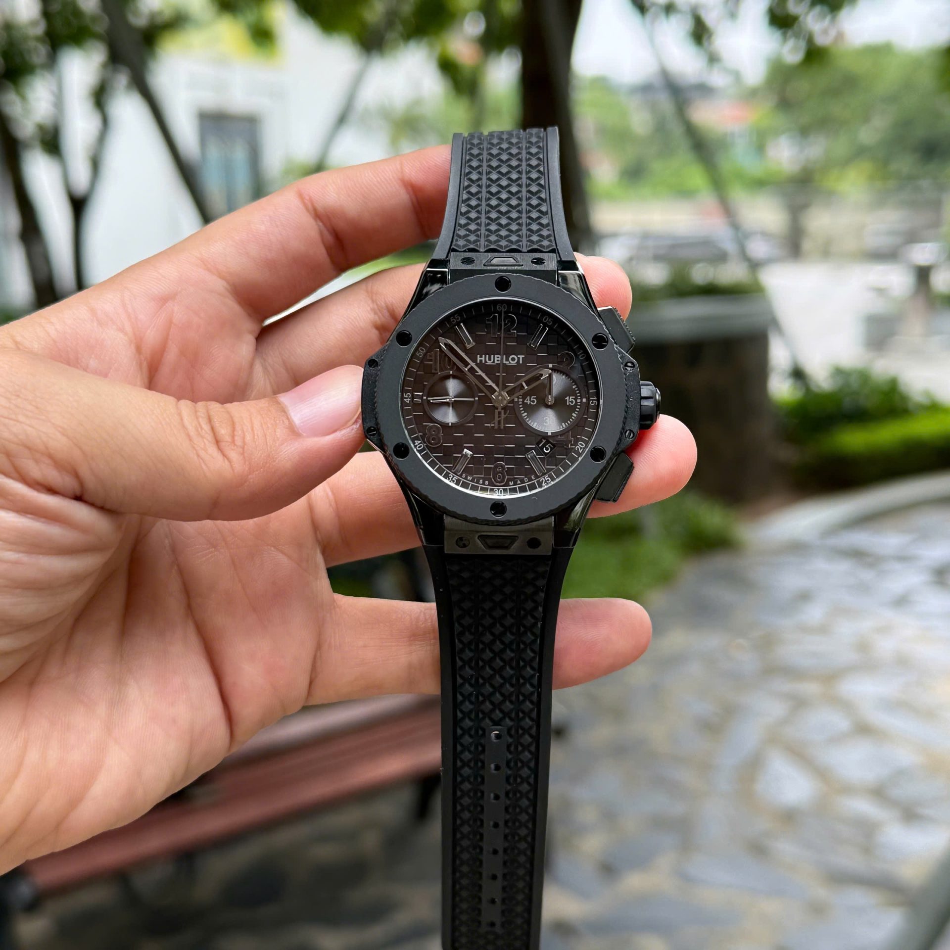 Hublot Knock Off Watches Big Bang 20th Anniversary Chronograph Ceramic All Black BBA Factory 43mm - Top club