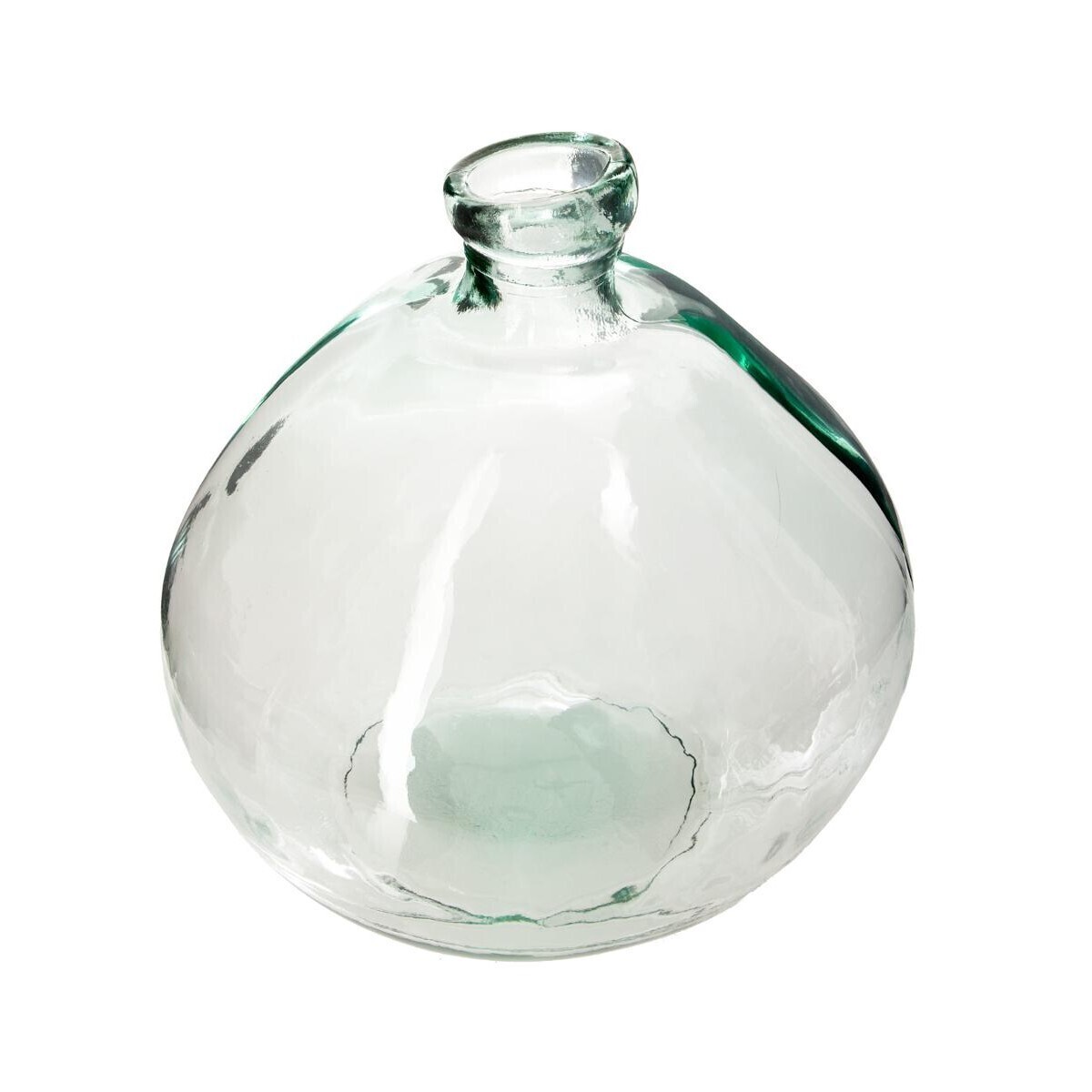 Round vase, recycled glass D.23 cm