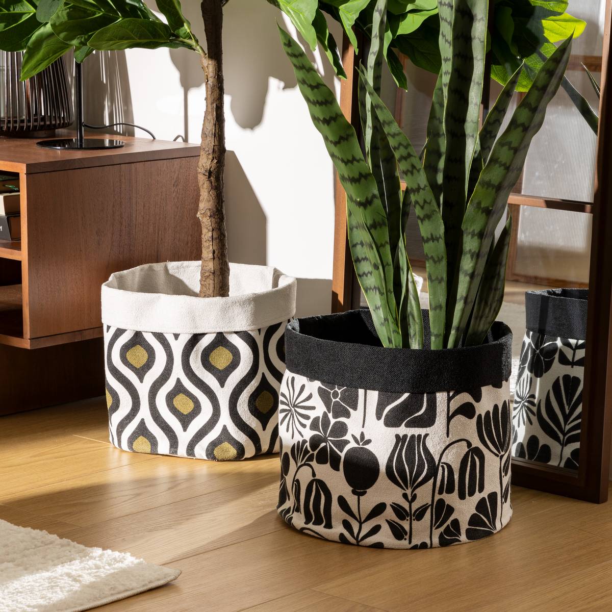 2 baskets "Twis" Multicolored, H.27/28 cm