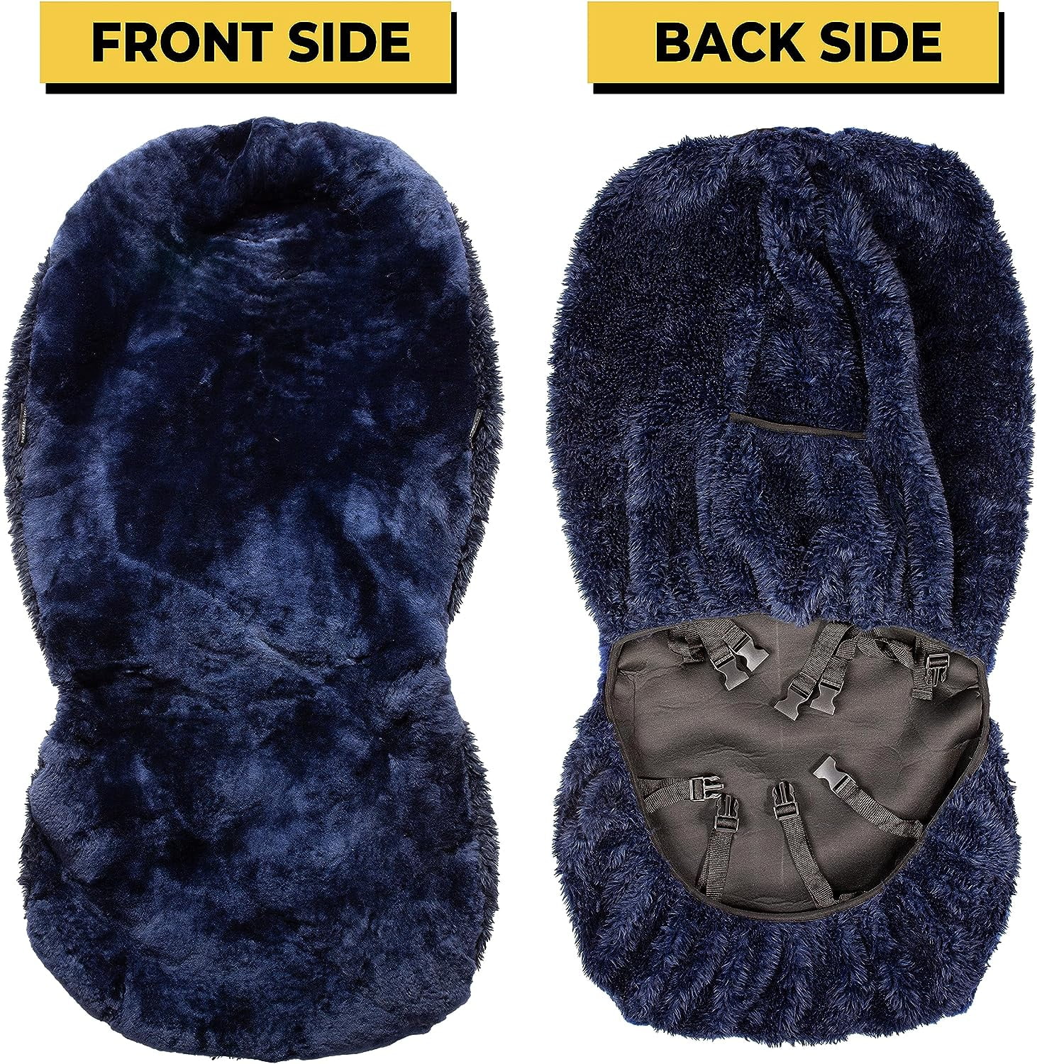 Zone Tech Genuine Sheepskin Ivory Car Seat Cover, Fluffy Luxury Wool Front Seat Covers, Universal Fits Car, Truck, SUV, & Van - Image 27