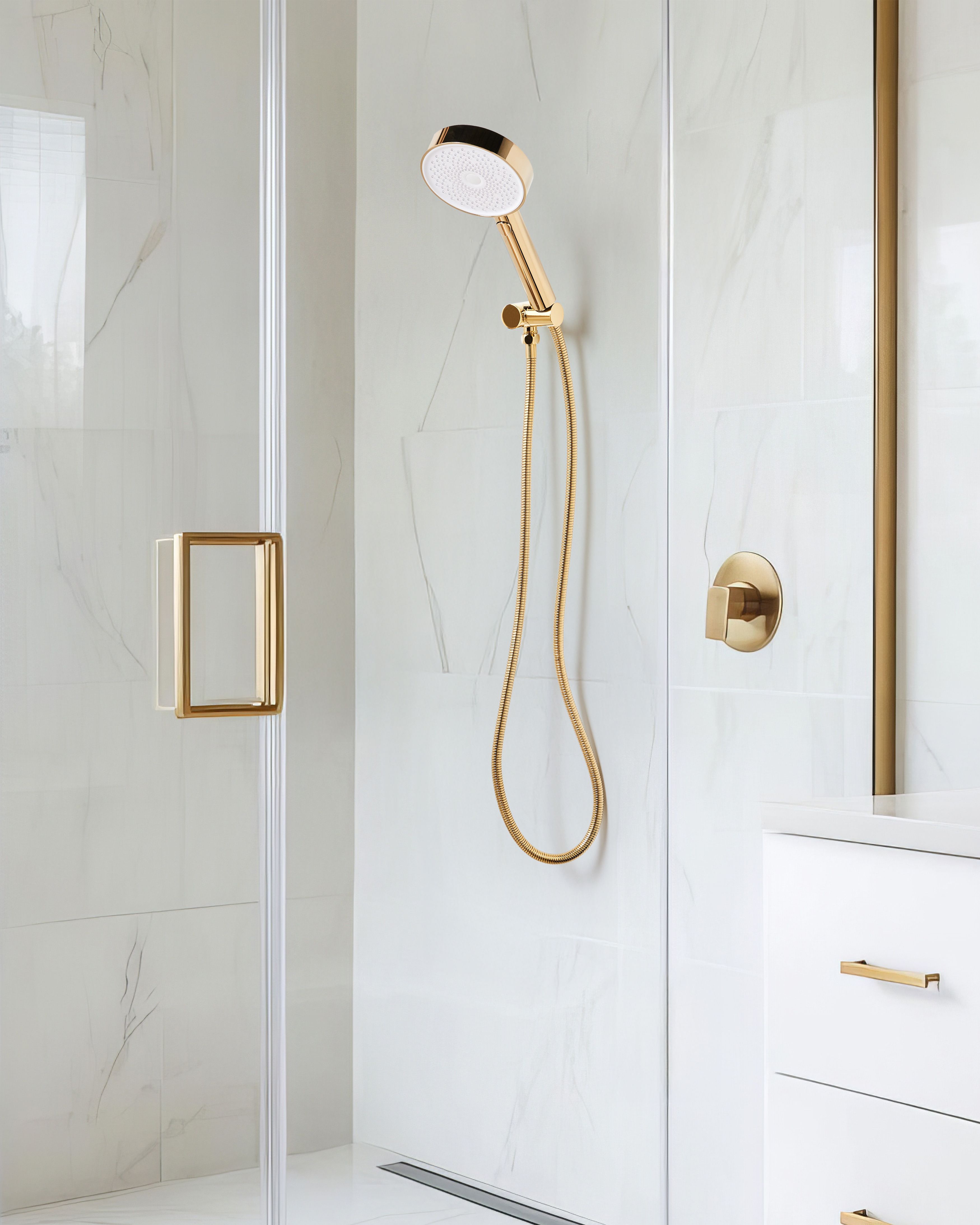 Shower Head and Hose Kit UYUCA 4-function Gold