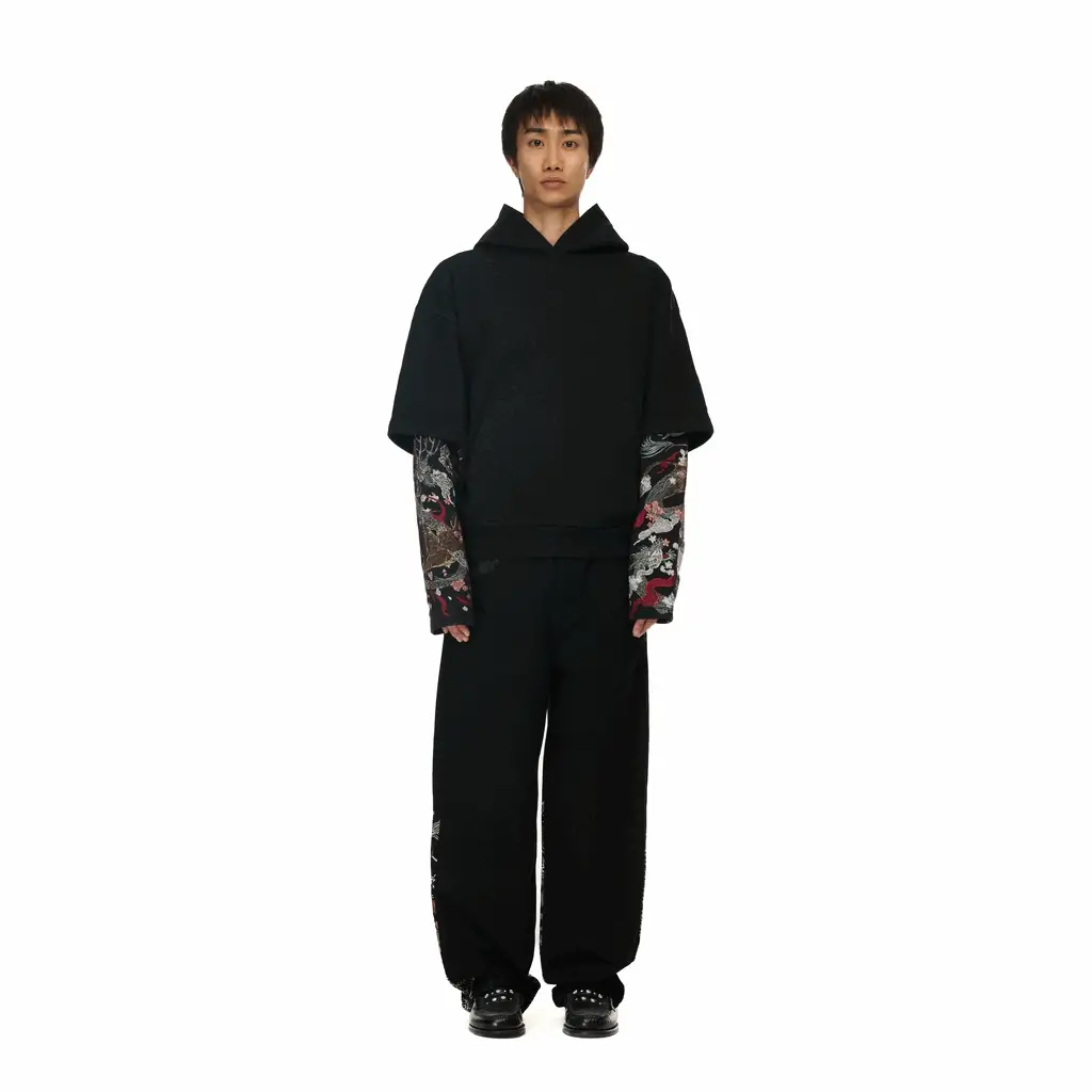 "yakuza" double sleeve Hoodie