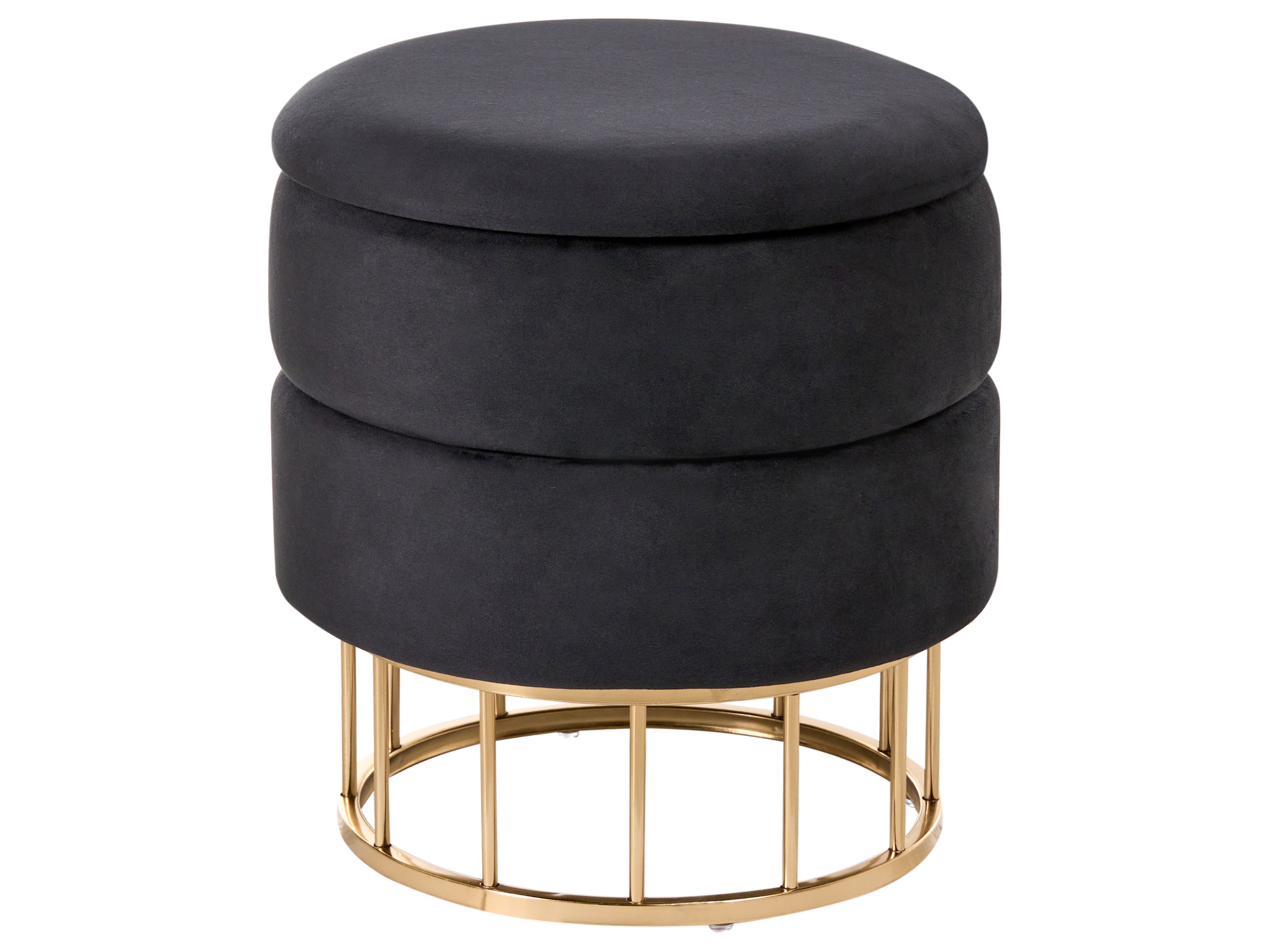 Storage Pouffe ELGIN Velvet Black