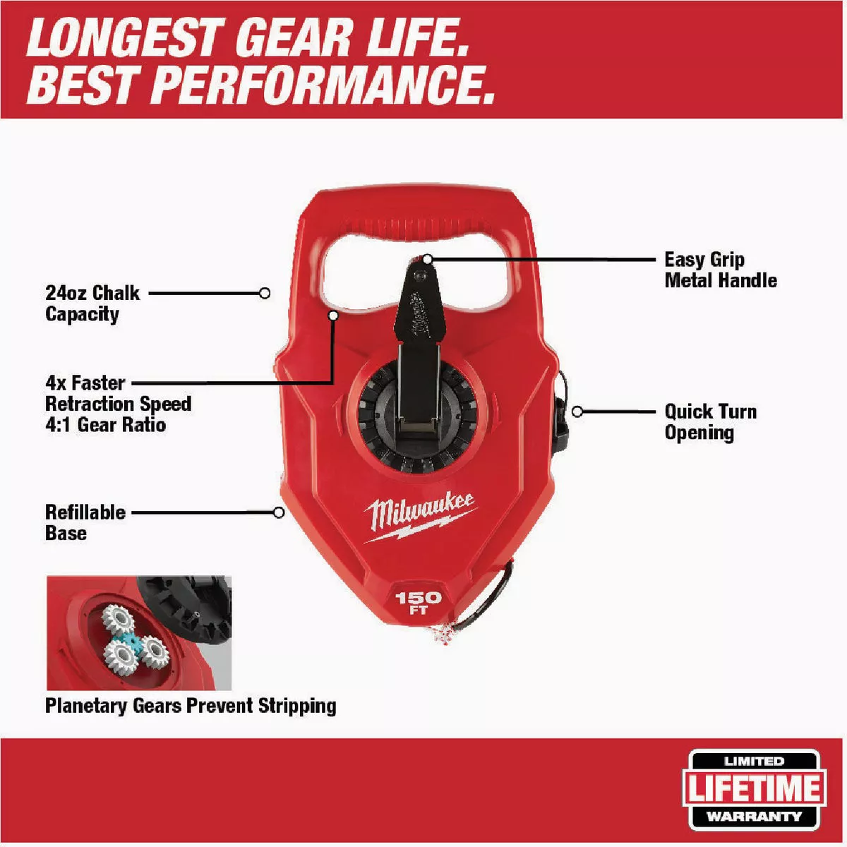 Milwaukee Extra Bold 150 Ft. Chalk Reel