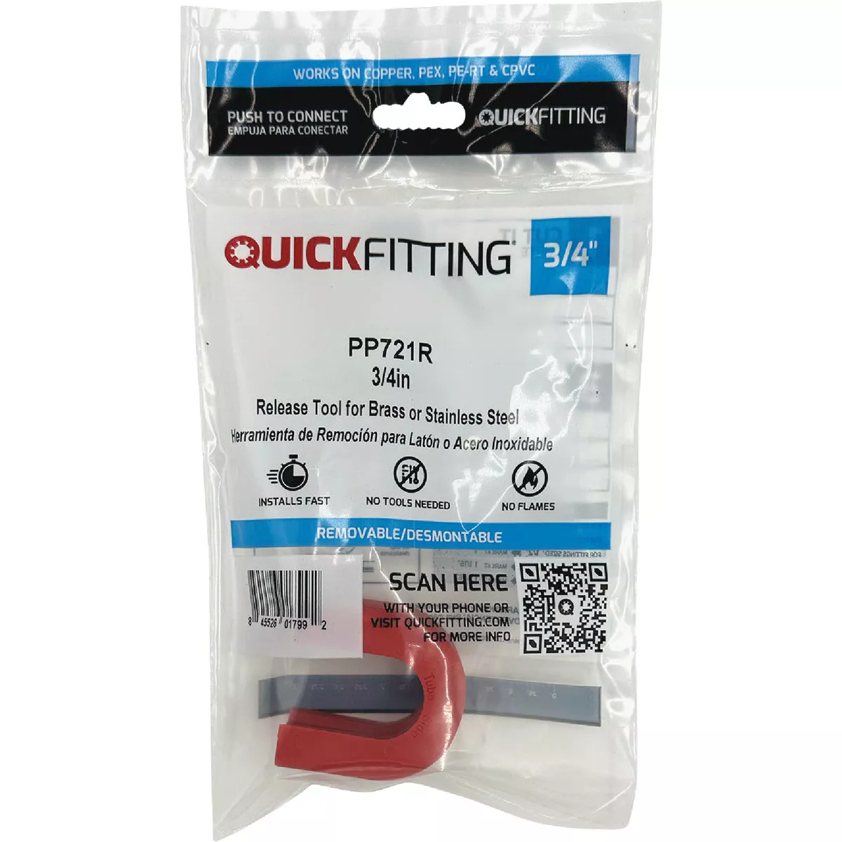 QuickFitting 3/4 In. Slip Clip Push-to-Connect Patented Disconnect Clip